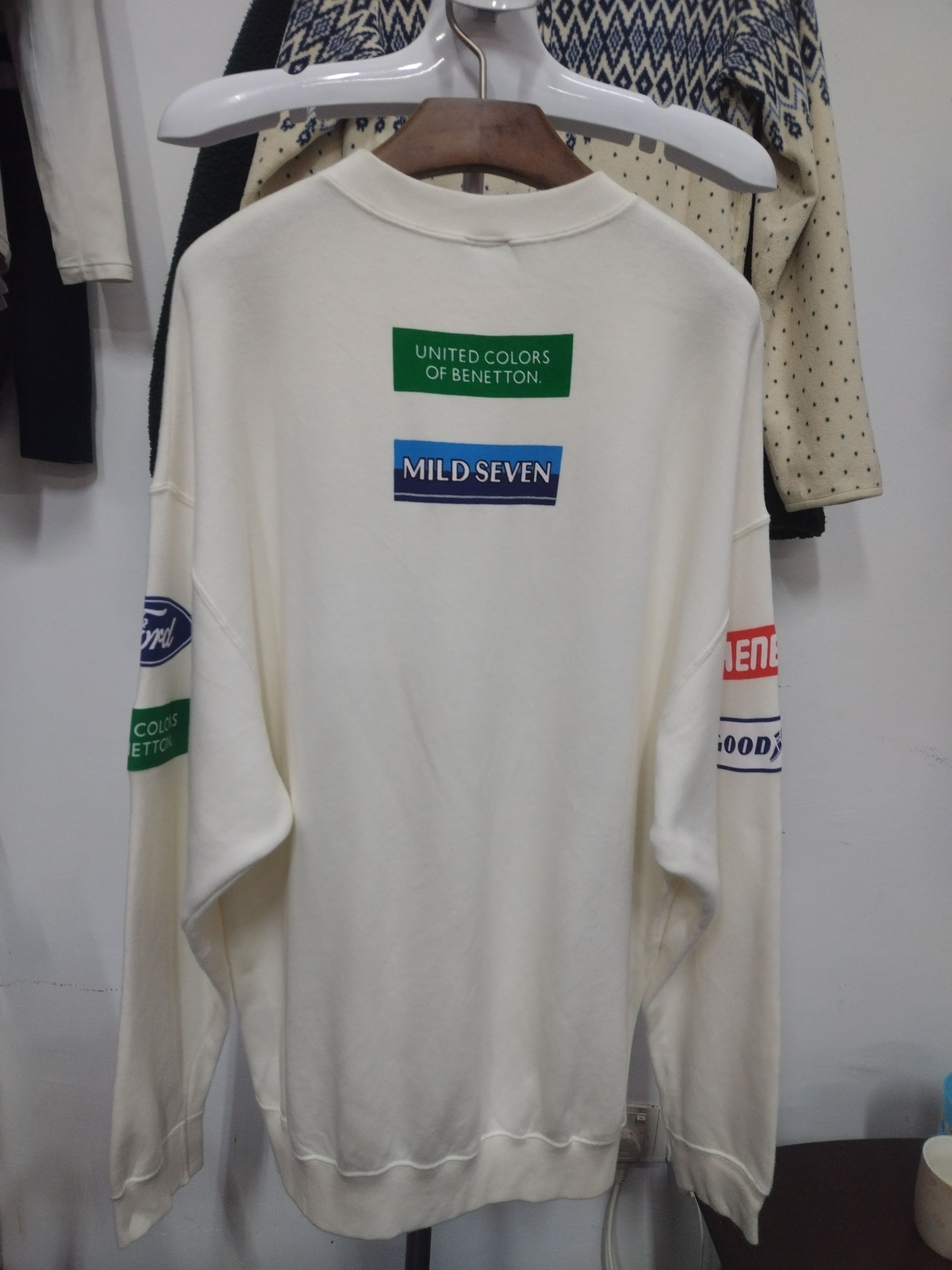 Benetton × Vintage VTG BENETTON F1 RACING TEAM FORD ELF BIG LOGO SWEATSHIRT Size US L / EU 52-54 / 3 - 2 Thumbnail