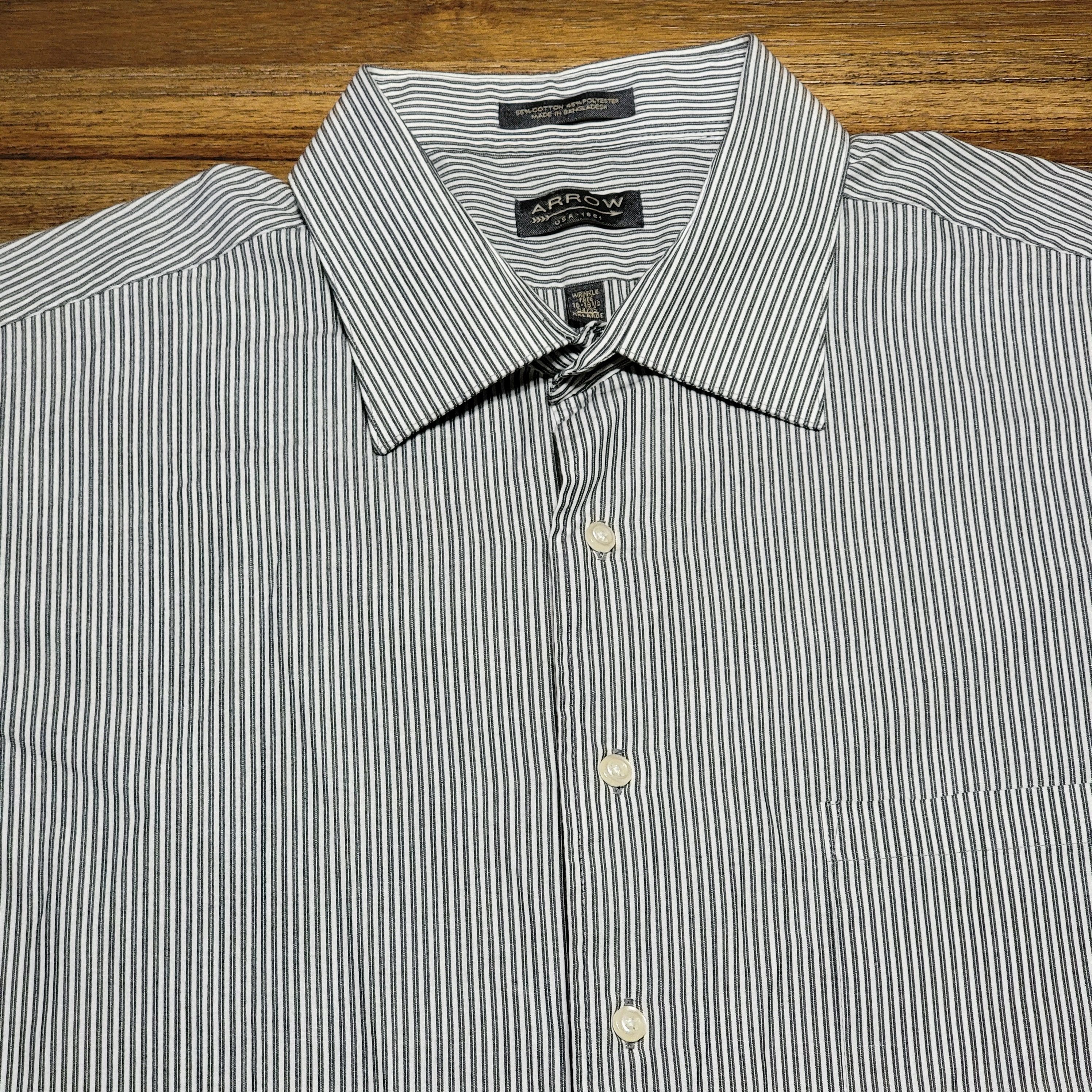 Arrow Arrow Full Button LS White w/ Black Stripes - Size XXL Size US XXL / EU 58 / 5 - 2 Thumbnail