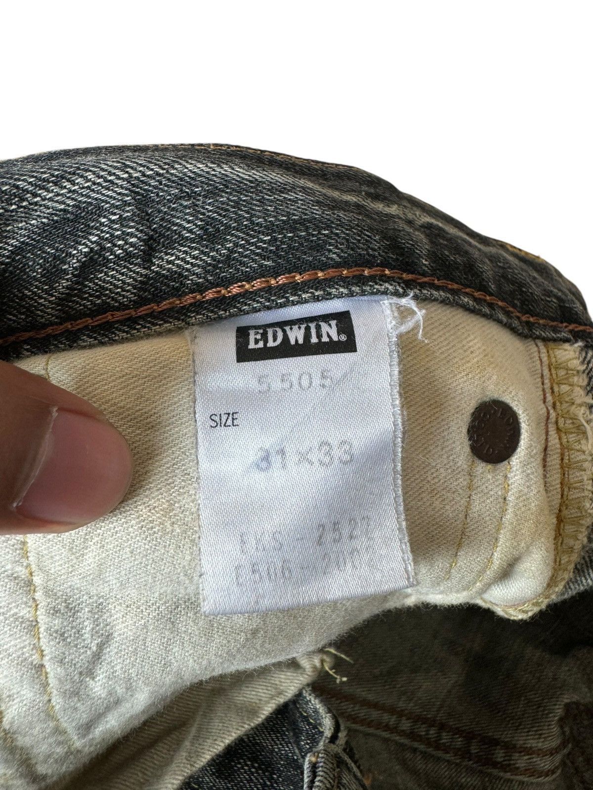 If Six Was Nine Vintage Edwin 505ZX Mud Wash Selvedge Jeans Size US 33 - 13 Thumbnail