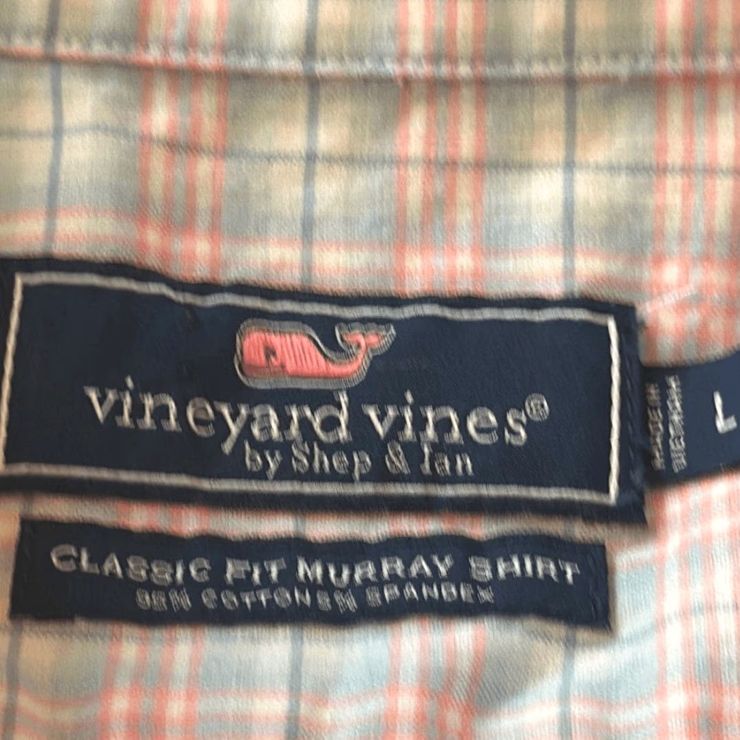Vineyard Vines Vineyard Vines Murray Shirt L Large Performance Golf Blue Pink Plaid Men’s Classic Fit Button-Up Long Sleeve Shirt Size US L / EU 52-54 / 3 - 6 Thumbnail