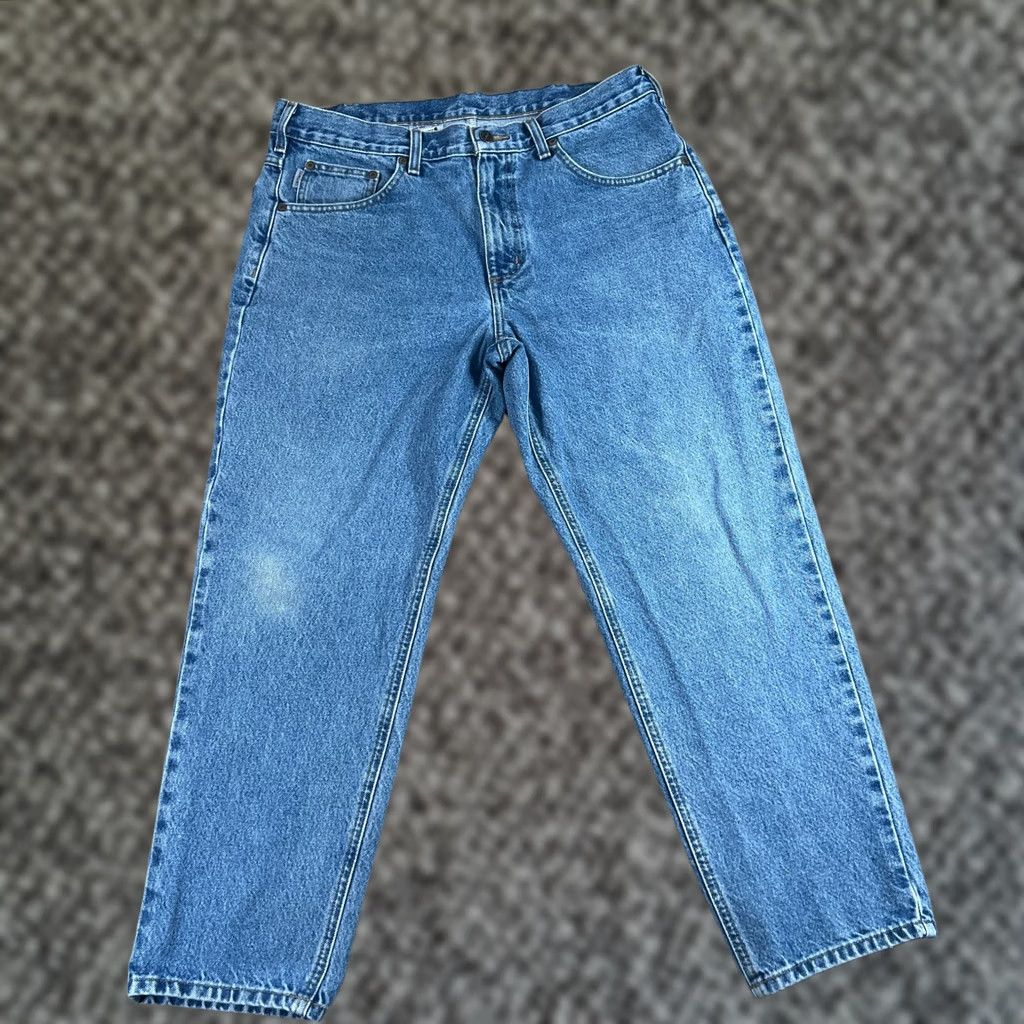 Carhartt Carhartt Jeans Mens 36x28 Blue Relaxed Fit Straight Leg Denim Workwear B17-DST Size US 36 / EU 52 - 1 Thumbnail