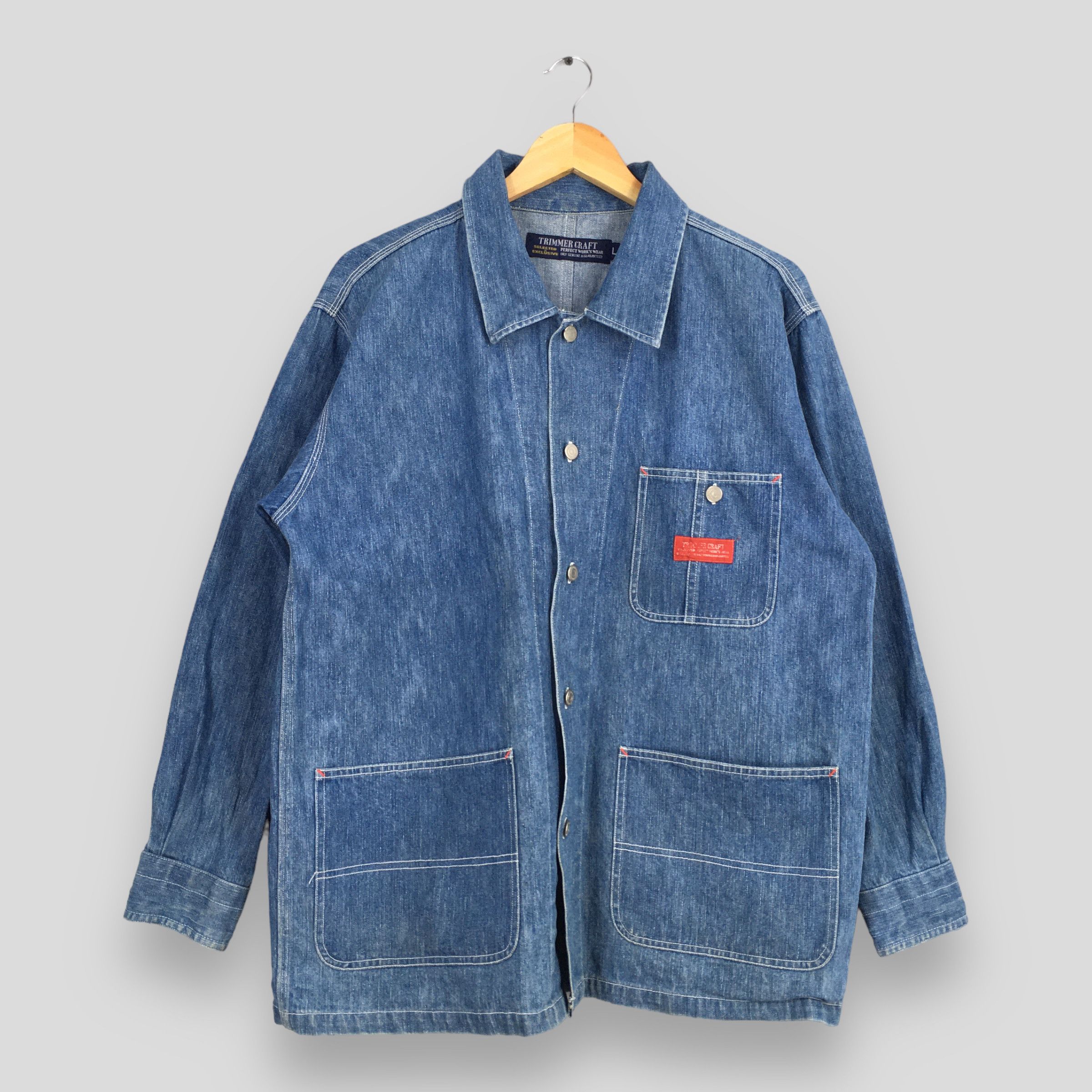 image of Vintage 1980S Denim Labor Workwear Button Jacket Large in Blue, Men's