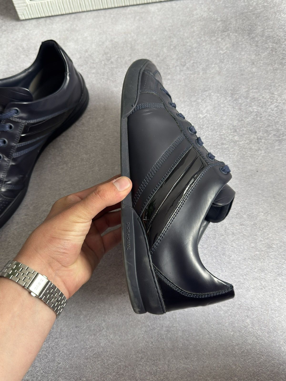 Dior Dior Home B18 Leather Sneakers Navy Blue Shoes men 45 US 12 Size US 12 / EU 45 - 10 Thumbnail