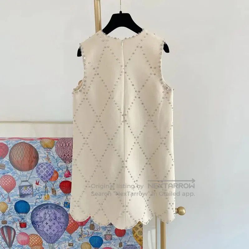 Miu Miu Miu Miu A-Line Wool Midi Dress in Cream . Size XL / US 12-14 / IT 48-50 - 4 Thumbnail
