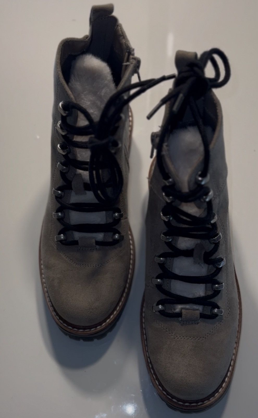 Vintage Chic Gray lace up ankle Boots Size US 6 / IT 36 - 1 Thumbnail
