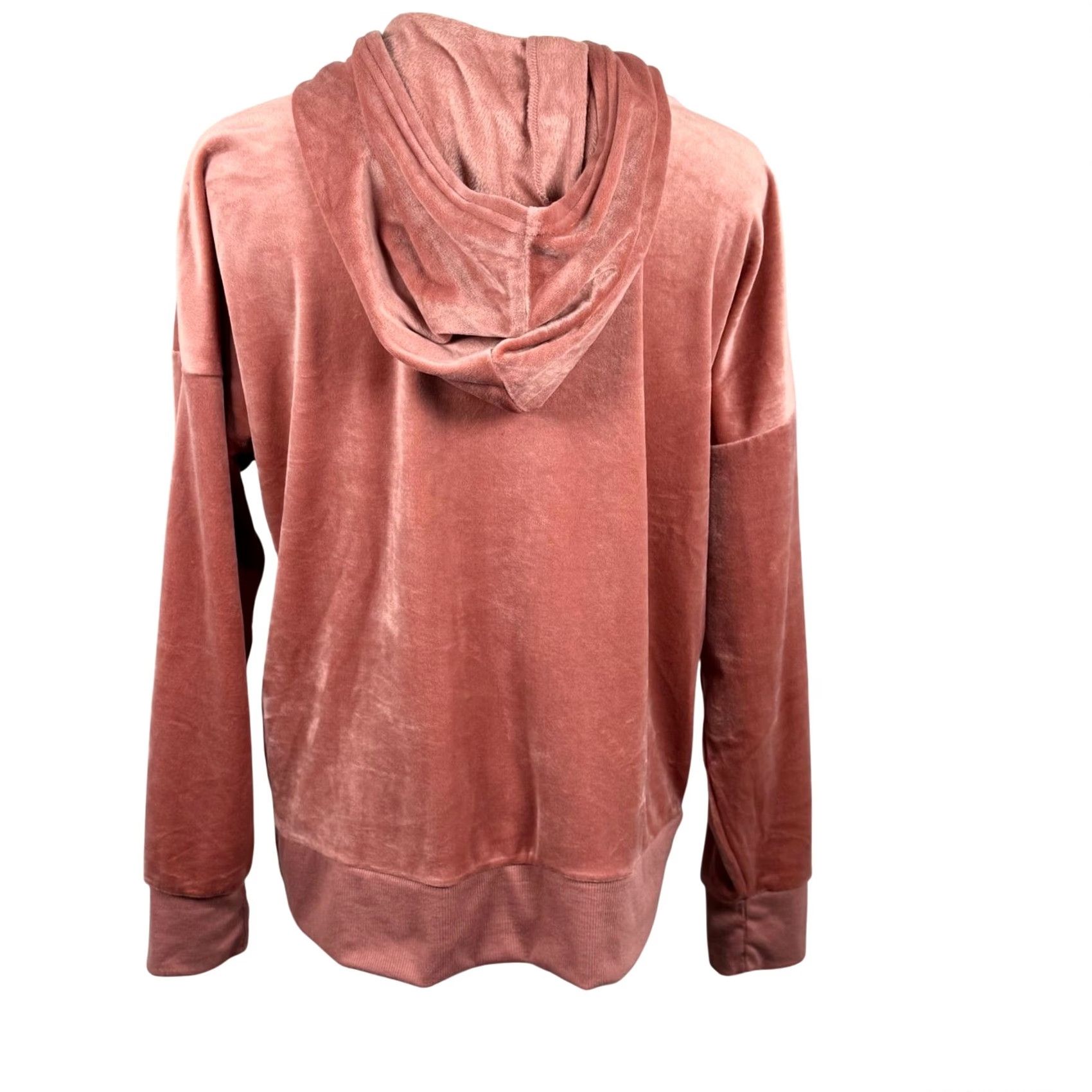 Vintage Felina Womens Hoodie L Velour Full Zip Pink Dusty Rose Relaxed Fit Loungewear Y2K Velour Zip Hoodie Size L / US 10 / IT 46 - 2 Thumbnail