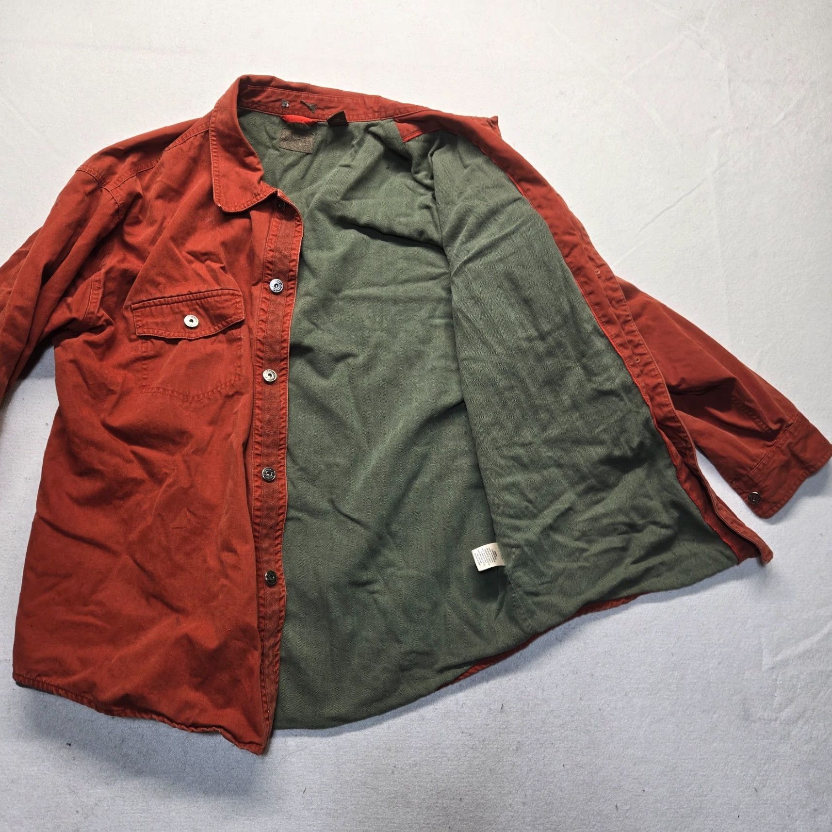 Vintage VINTAGE St Johns Bay Jacket Chore Barn Workwear Orange Flannel Lined Men's XL Size US XL / EU 56 / 4 - 2 Thumbnail