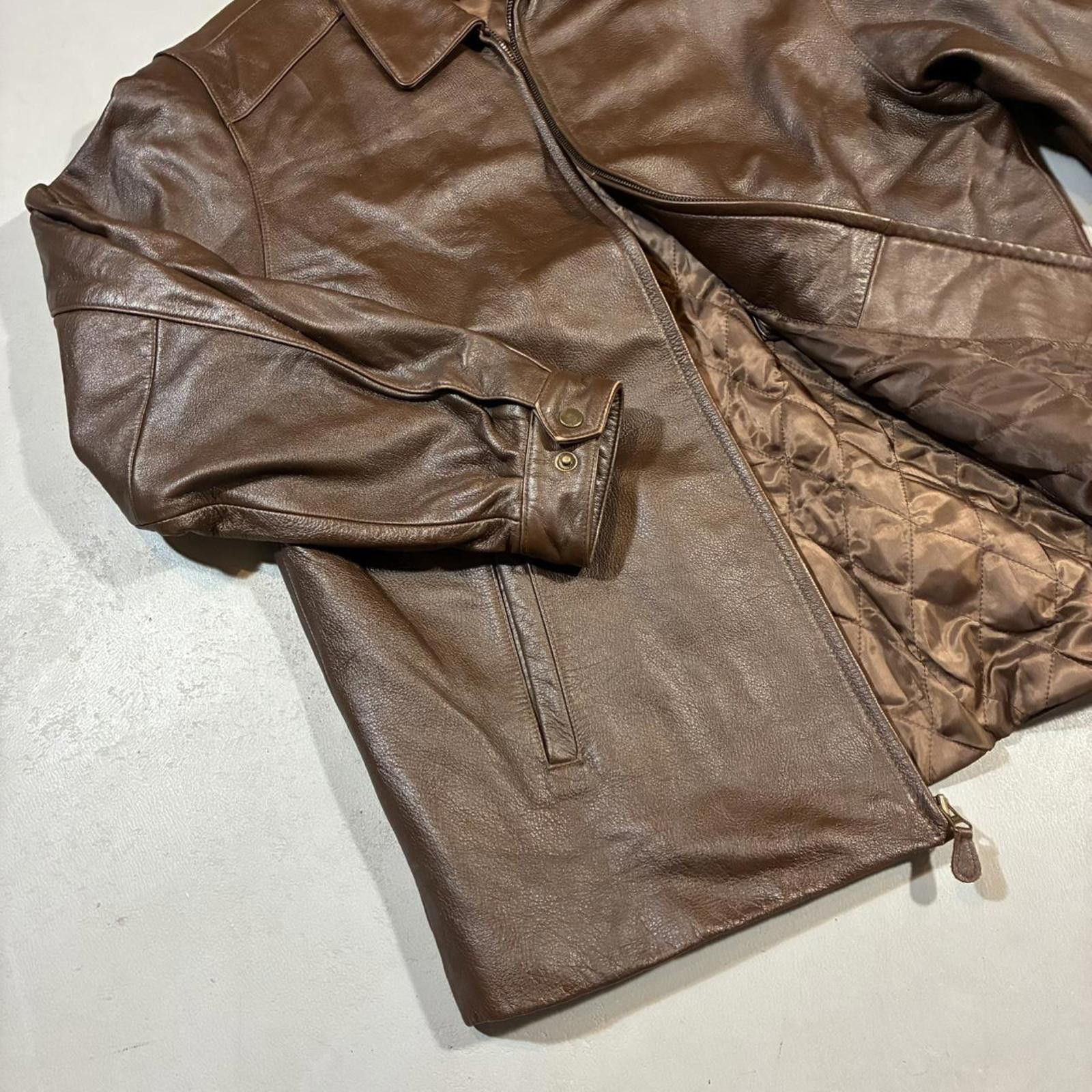 St. Johns Bay Vintage 90s St. Johns Bay Brown Leather Blazer Jacket Size US XL / EU 56 / 4 - 4 Thumbnail