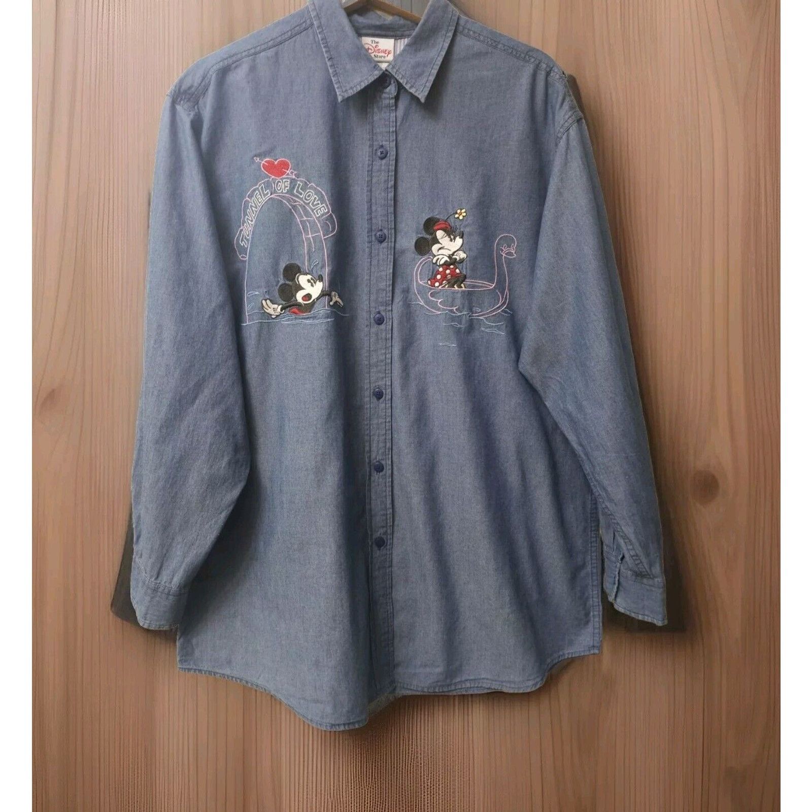 Disney Disney Vintage Denim Mickey Minnie Mouse Embroidery 90s Size L / US 10 / IT 46 - 1 Thumbnail