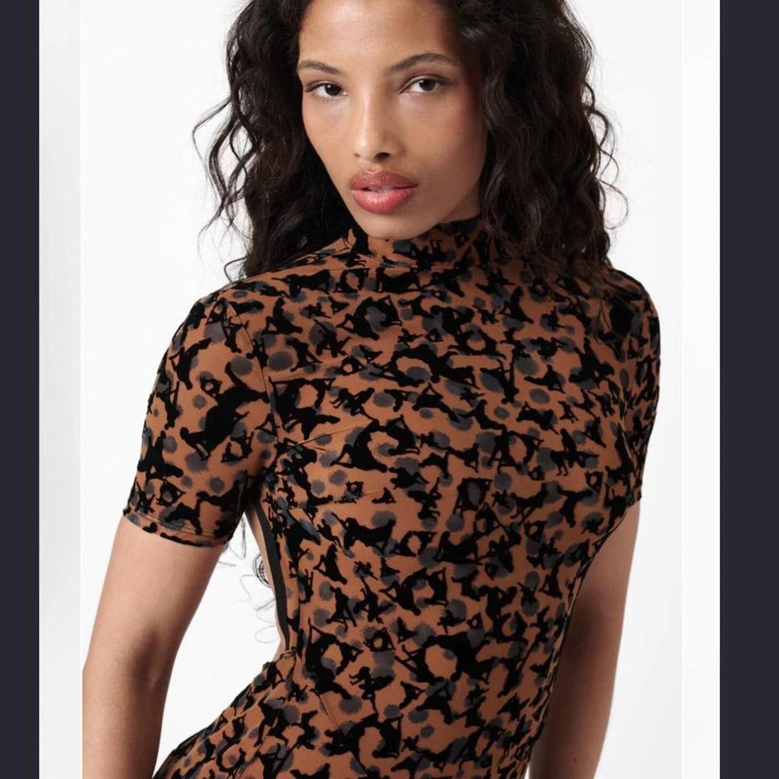 Other Poster Girl - KNOCKOUT DRESS CHESTNUT LEOPARD PRINT Size L / US 10 / IT 46 - 5 Thumbnail
