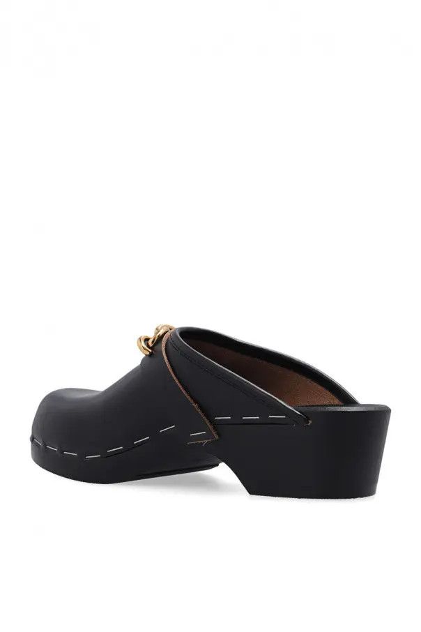 Saint Laurent Paris o1s1wg111024 Le Maillon Clogs in Smooth Leather in Black Size US 11.5 / IT 41.5 - 5 Thumbnail
