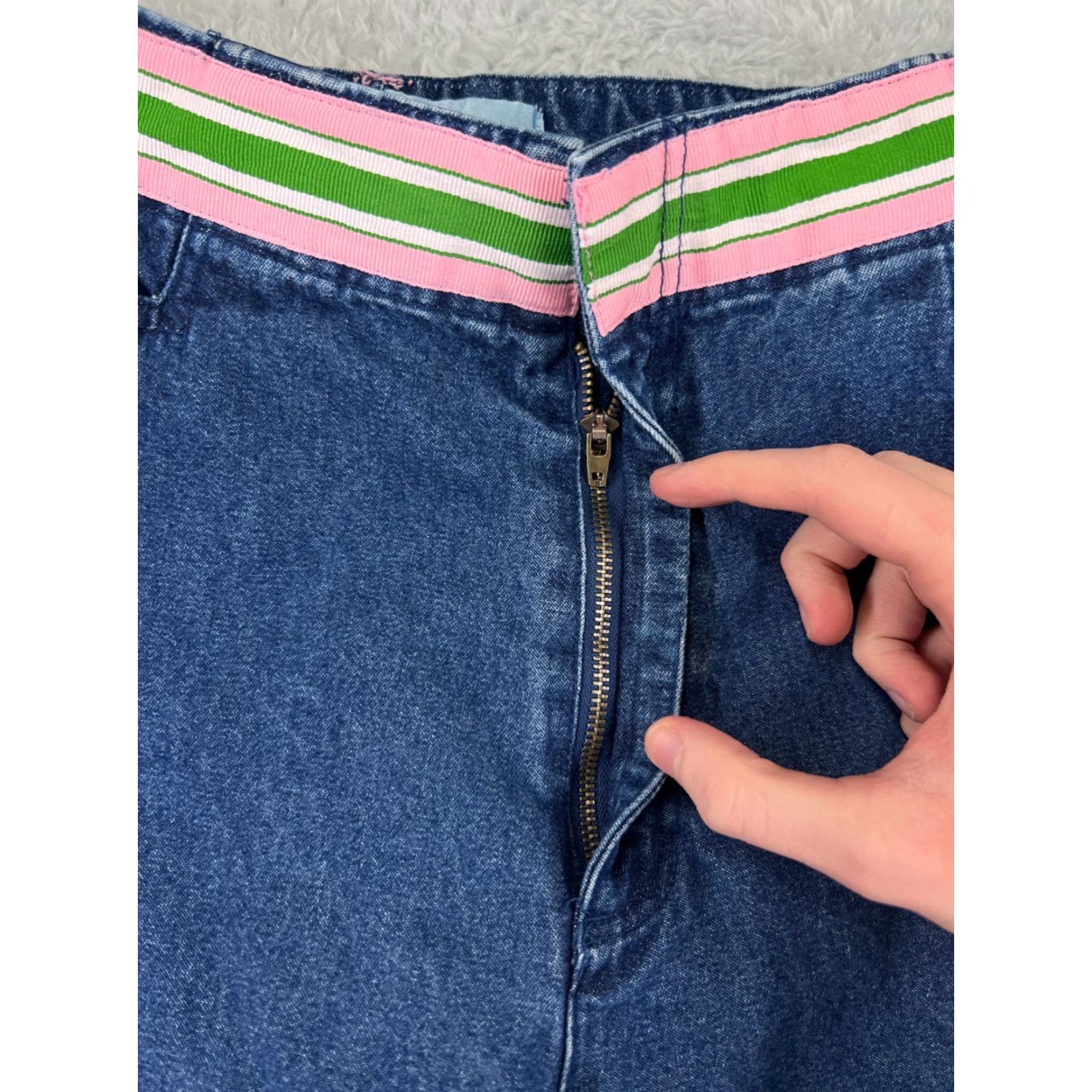 Vintage Chadwicks Jeans Womens 16 Blue Straight Leg Medium Wash Denim 5-Pocket Belt Loops Mid Rise Size 38" / US 16 / IT 52 - 7 Thumbnail