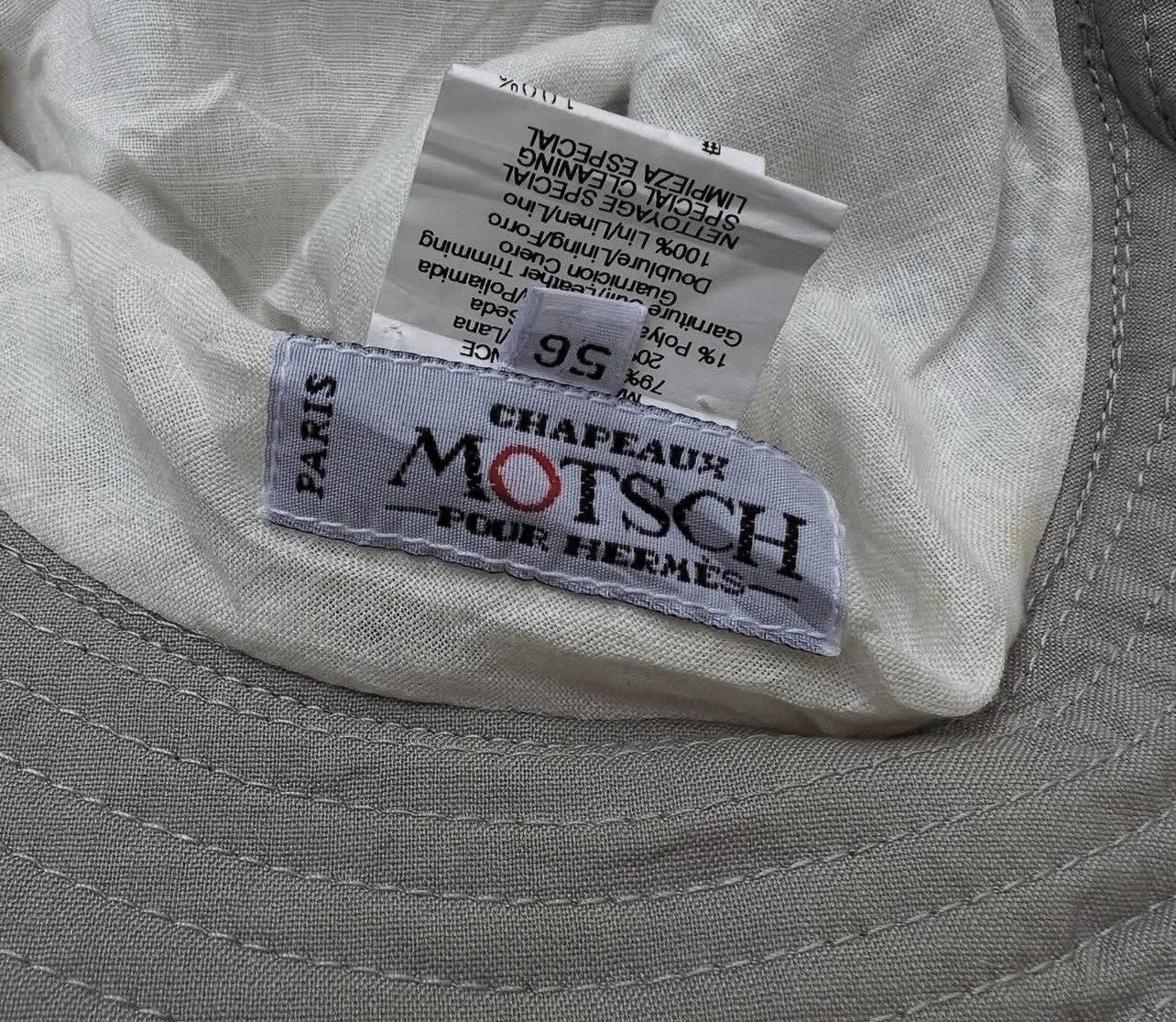 Hermes Hermes x Chapeaux Motsch Leather Canvas Hat Size ONE SIZE - 2 Thumbnail