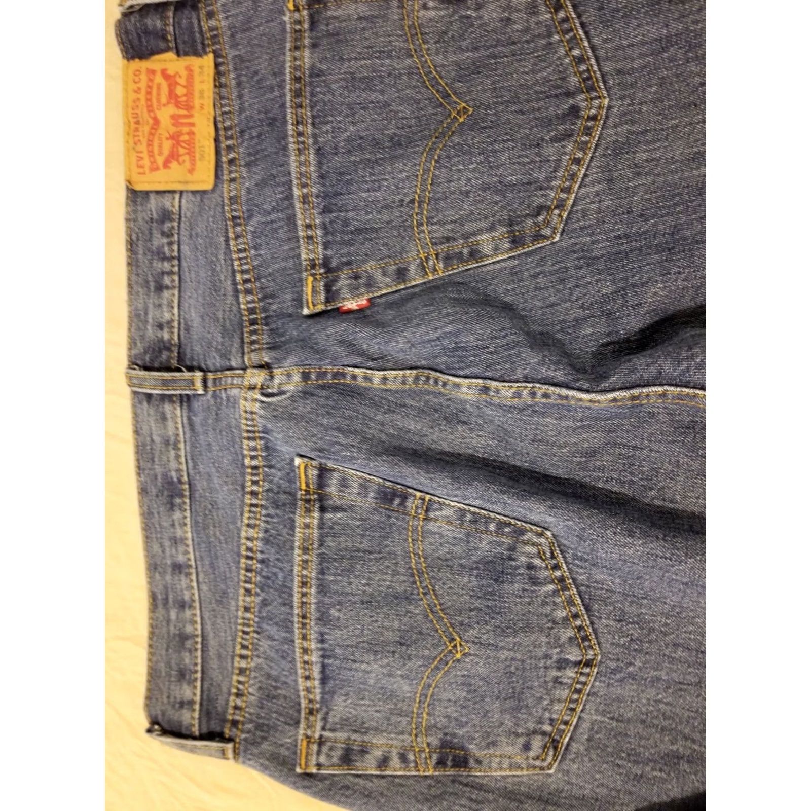 Levi's Levi's 501 Jeans 36x34 Classic Straight Denim Pants Mens Blue Jeans 501 Size US 36 / EU 52 - 2 Thumbnail