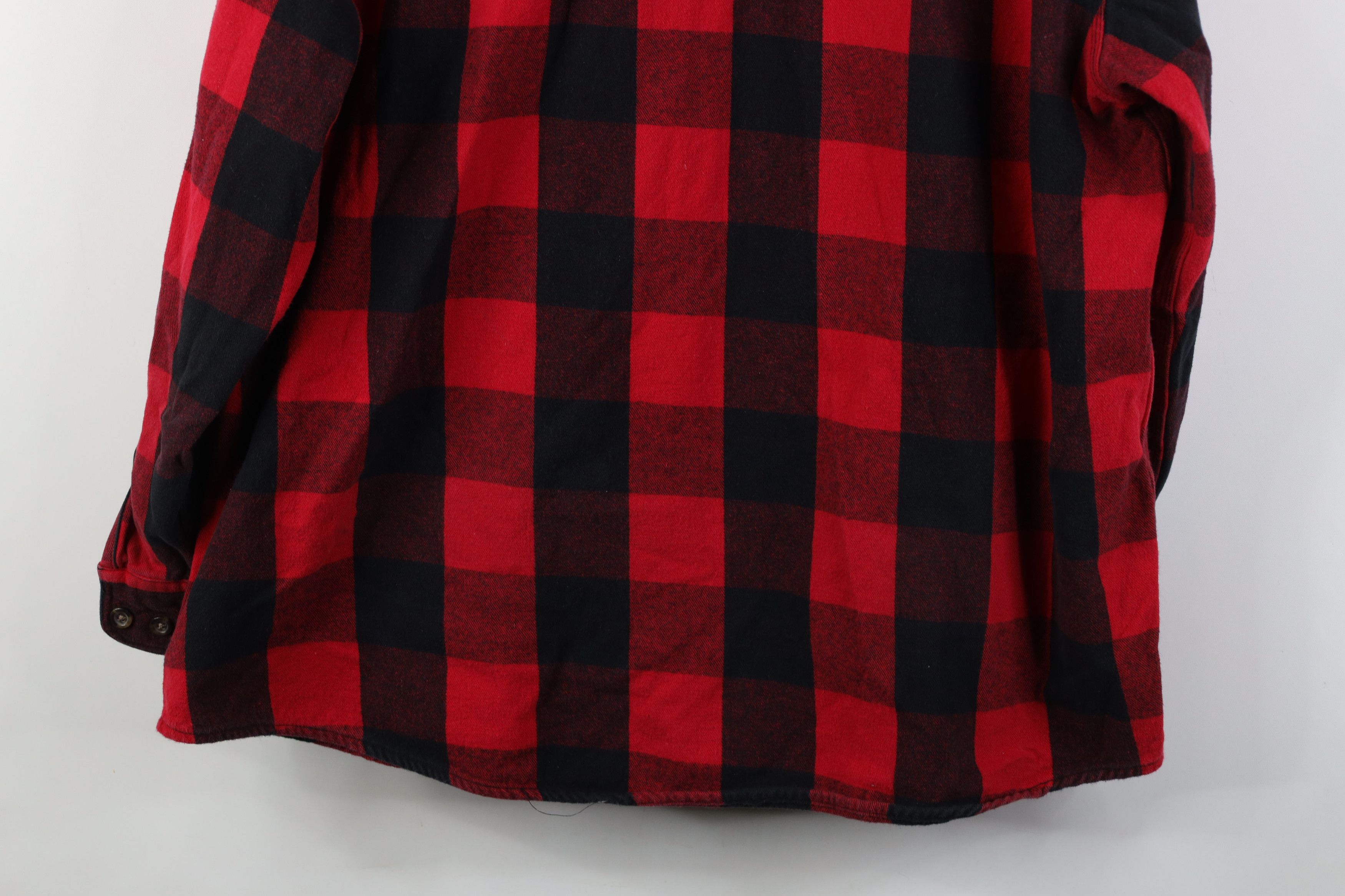 FiveBrother Vintage 90s Five Brother Flannel Button Shirt Red Plaid Size US XXL / EU 58 / 5 - 13 Thumbnail