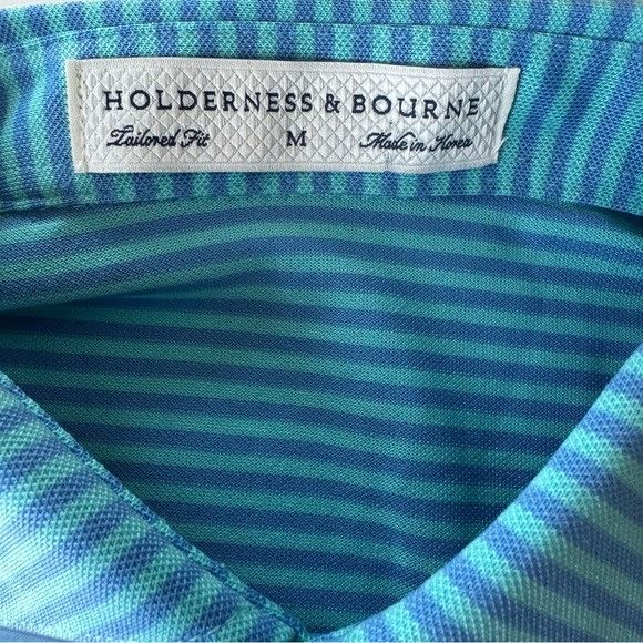 Other Holderness Bourne Men Medium Classic Blue Striped Polo Shirt Size US M / EU 48-50 / 2 - 7 Thumbnail