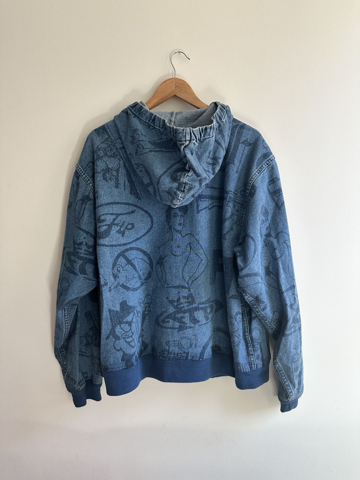 Fuck The Population FTP PSYCHO DENIM JACKET BLUE DENIM LARGE Size US L / EU 52-54 / 3 - 7 Thumbnail