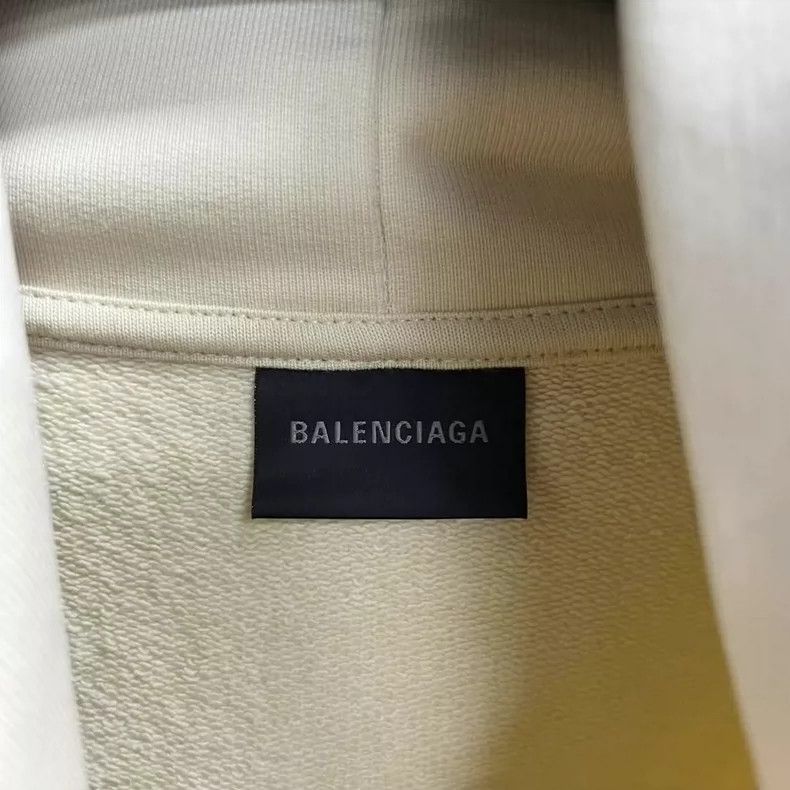 Balenciaga Balenciaga Light beige solid monogrammed pullover hoodie Size US L / EU 52-54 / 3 - 3 Thumbnail
