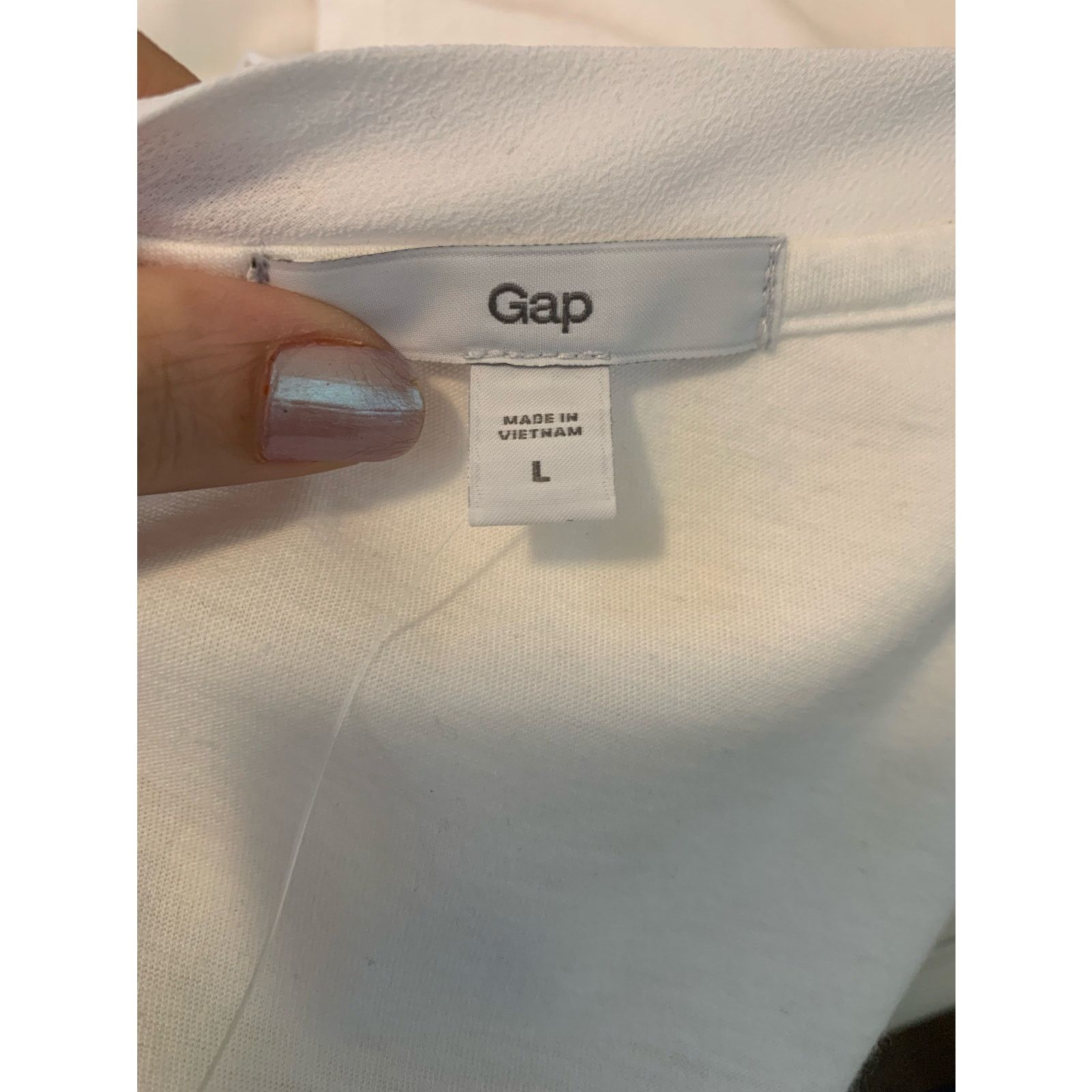 Gap Gap white short sleeves blouse tee size Large Size L / US 10 / IT 46 - 3 Thumbnail