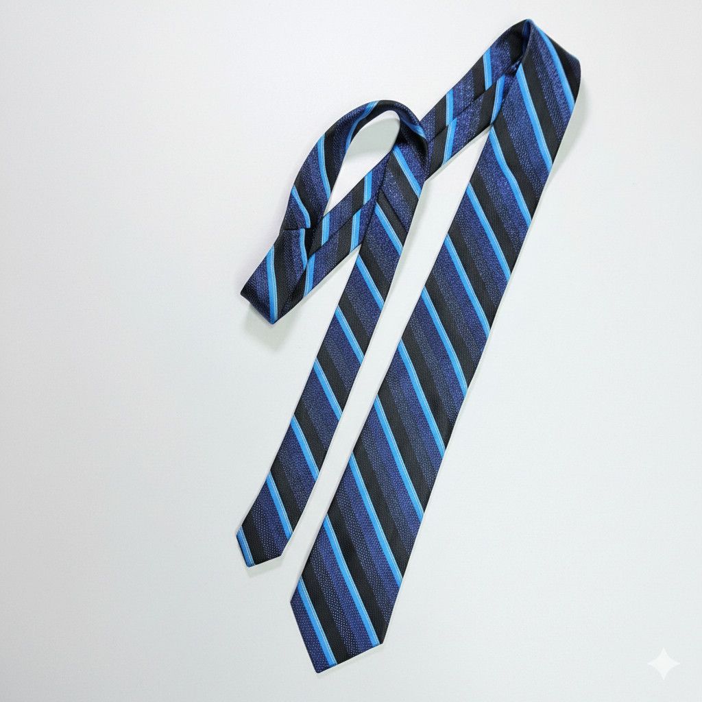 Apt. 9 Apt. 9 58x2.5" Tie Metallic Blue Black Diagonal Stripe Narro Size ONE SIZE - 3 Thumbnail