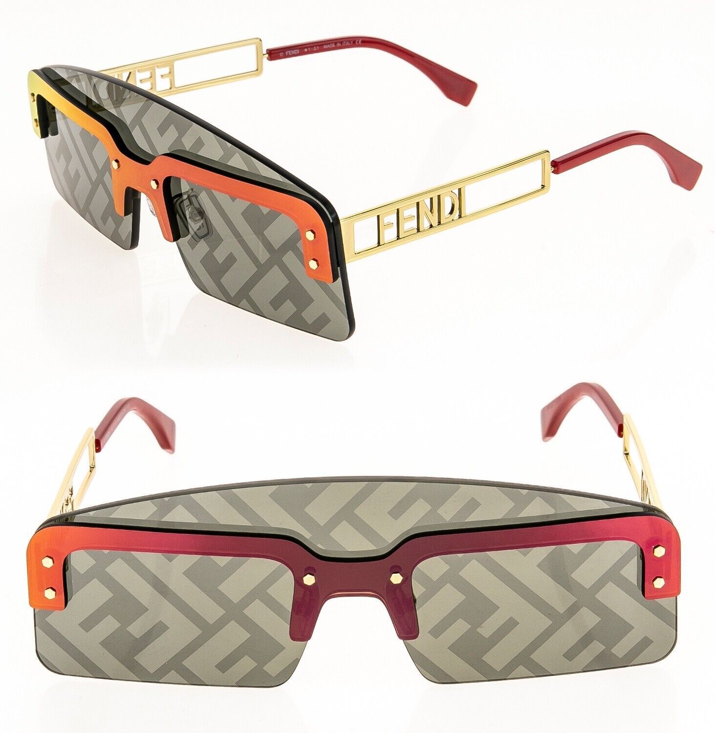 NEW!!! Fendi FE40123U 30A sunglasses Authentic Retail 460$ Fendi FENDI BAGUETTE 40123 Gold Fashion Sunglasses FE40123U  main image 3