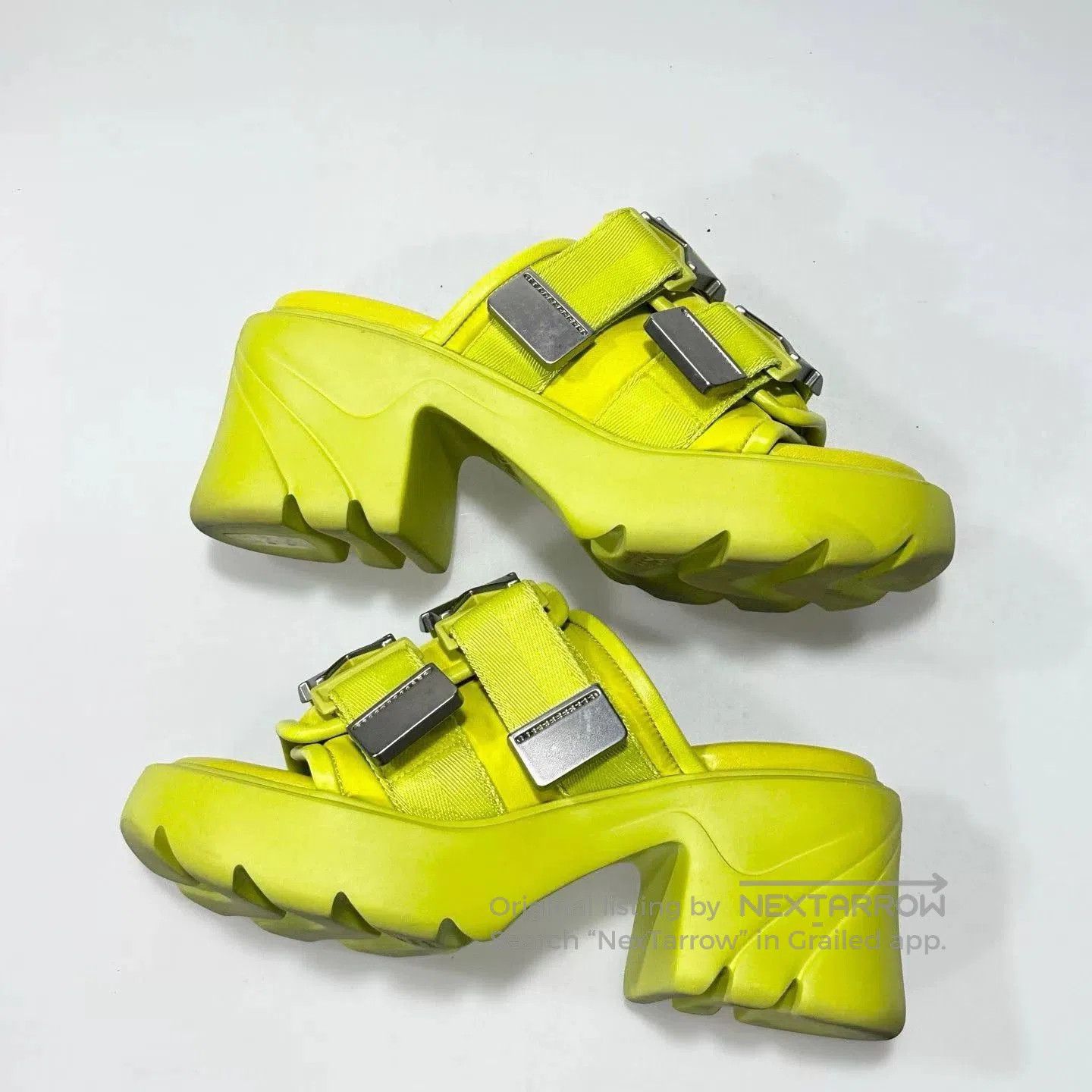 Bottega Veneta Bottega Veneta Fluorescent Green Heel Sandals. Size US 6 / IT 36 - 4 Thumbnail