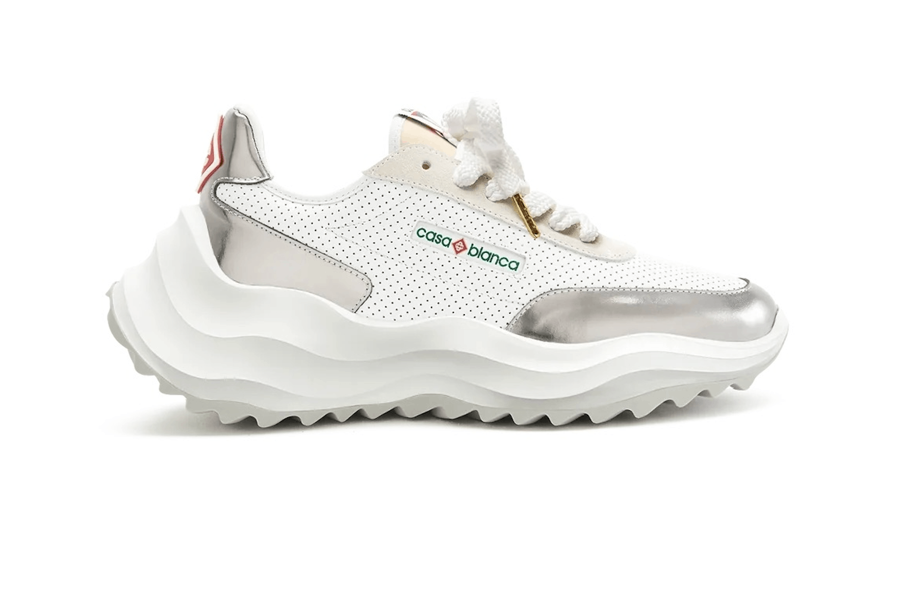 Casablanca *MSG TO OFFER* Casablanca Atlantis White & Chrome Sneaker Size US 8 / EU 41 - 1 Thumbnail
