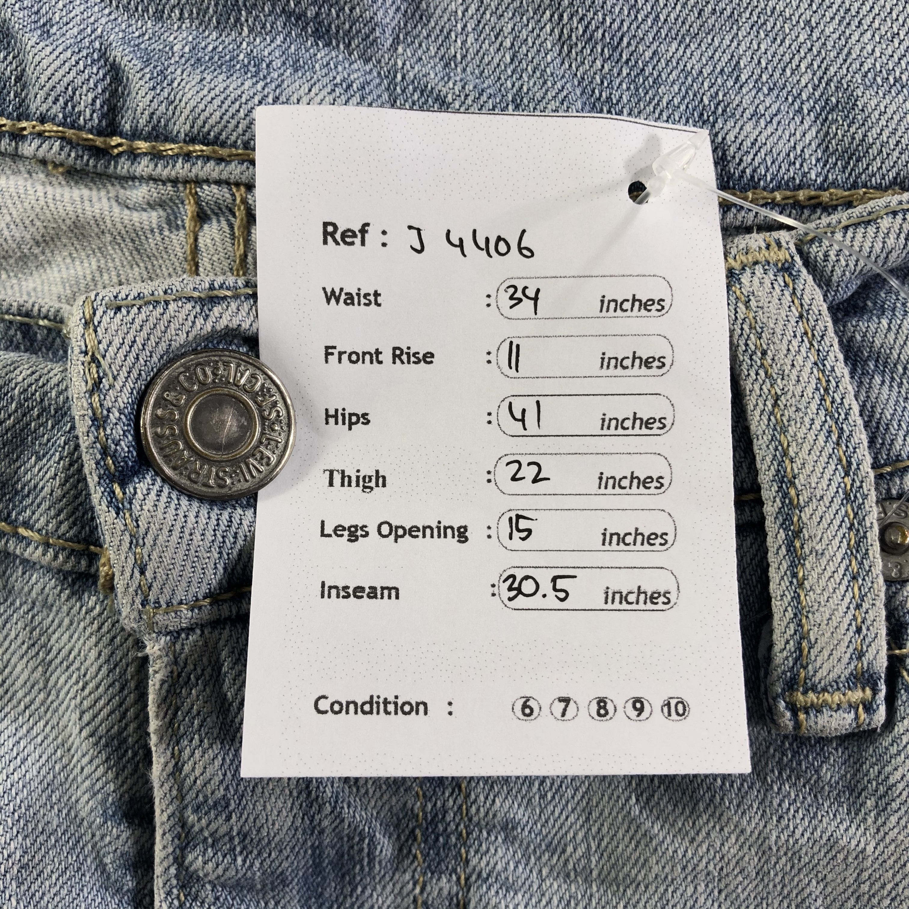 Levi's Vintage Light Wash Levis 505 Jeans-J4406 Size US 34 / EU 50 - 11 Thumbnail