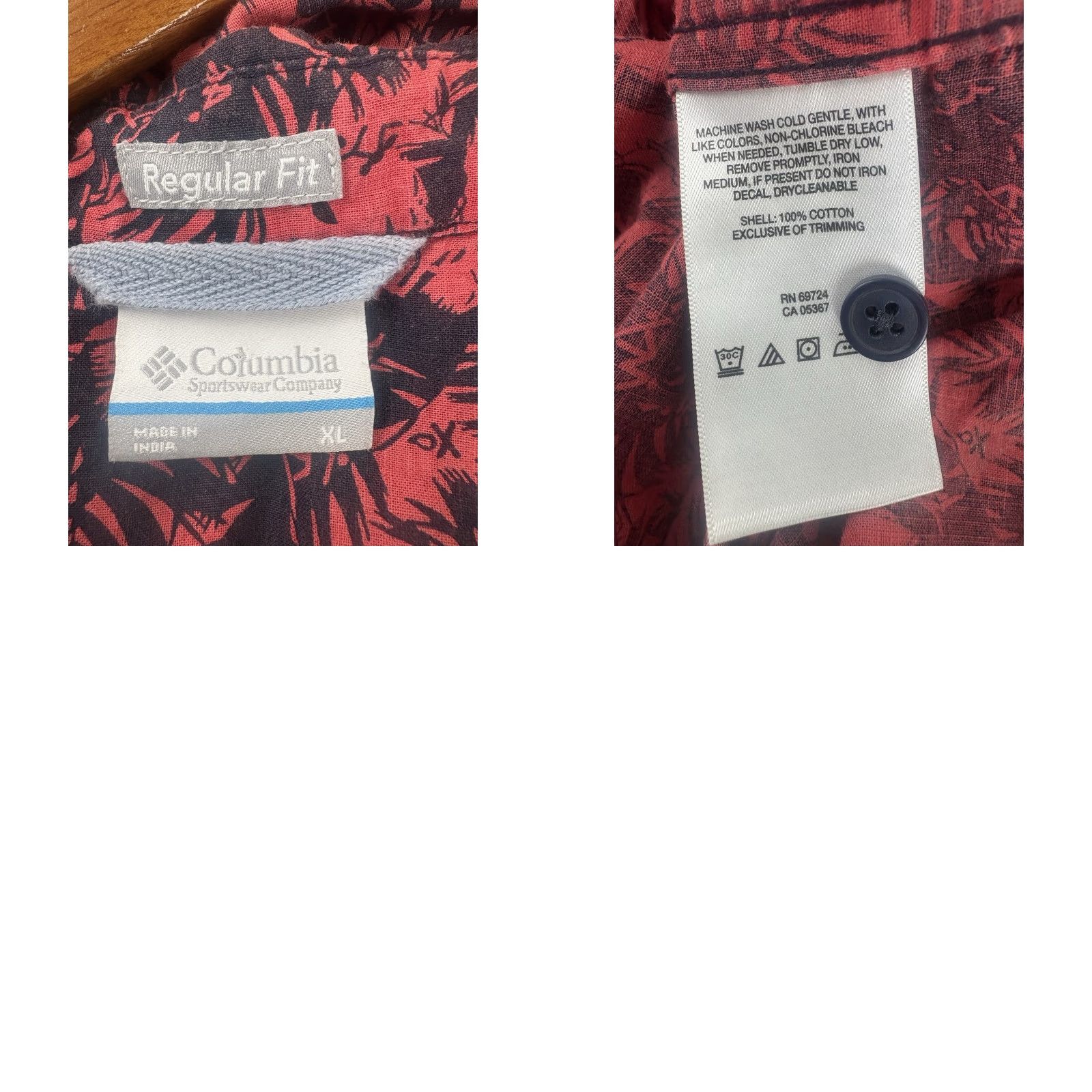 Vintage VINTAGE Columbia Men’s Short Sleeve Button-Up Shirt XL Orange/Black Cotton Island Print Casual Summer Outdoor Size US XL / EU 56 / 4 - 8 Thumbnail