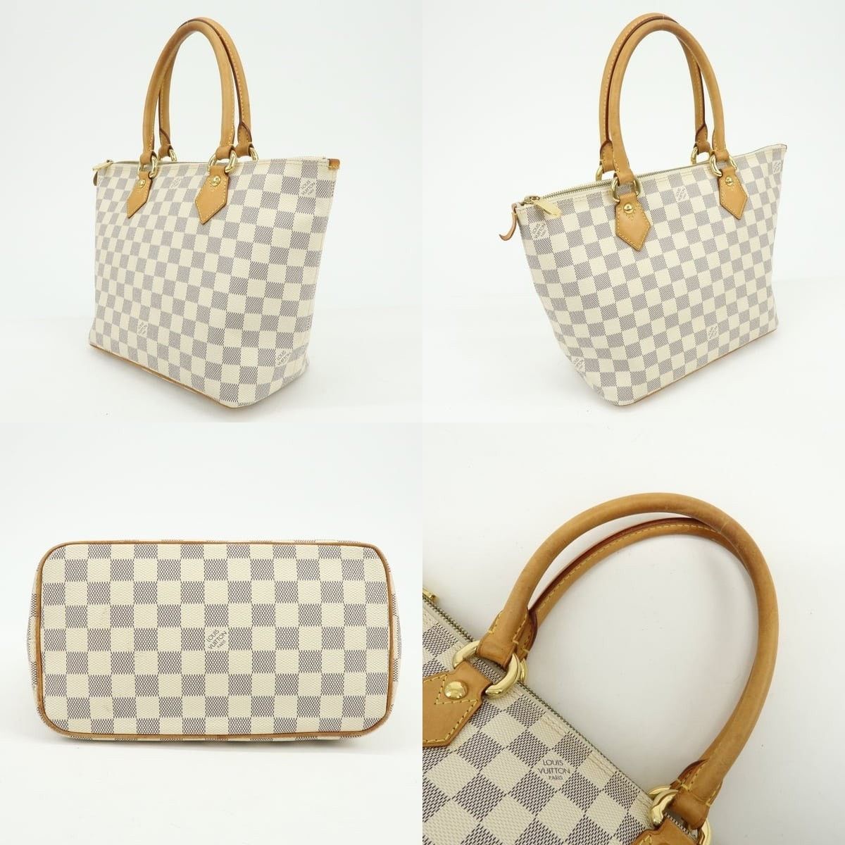 Louis Vuitton Louis Vuitton Damier Azur Saleya PM Tote White Size ONE SIZE - 3 Thumbnail