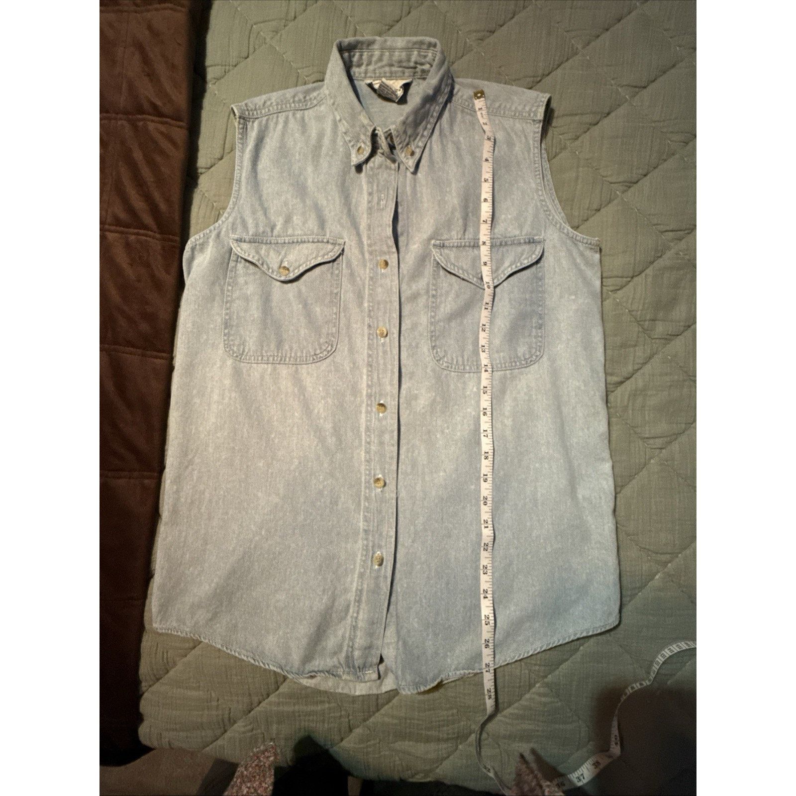 Charles Tyrwhitt Chazz Vintage Denim Sleeveless Shirt Size M Women's Western Size M / US 6-8 / IT 42-44 - 8 Thumbnail