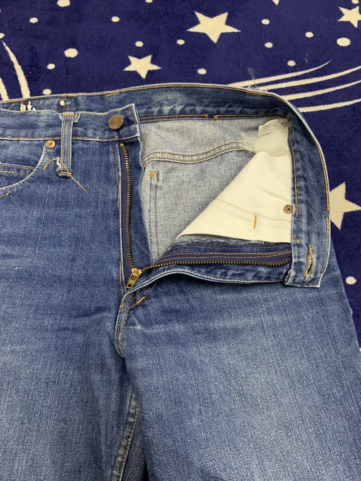 Japanese Brand COSMO Vintage Wide Flare Denim Distressed Jeans Size 27" / US 4 / IT 40 - 10 Thumbnail