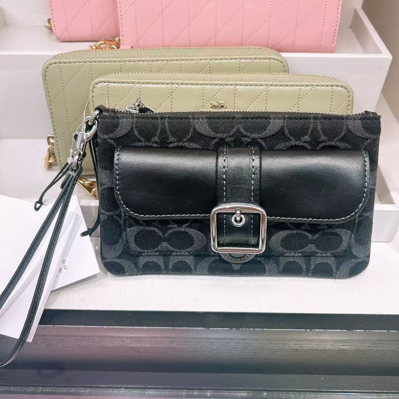 Coach Ashton Wristlet In Signature Denim CEF57 Silver/Black Size ONE SIZE - 2 Thumbnail