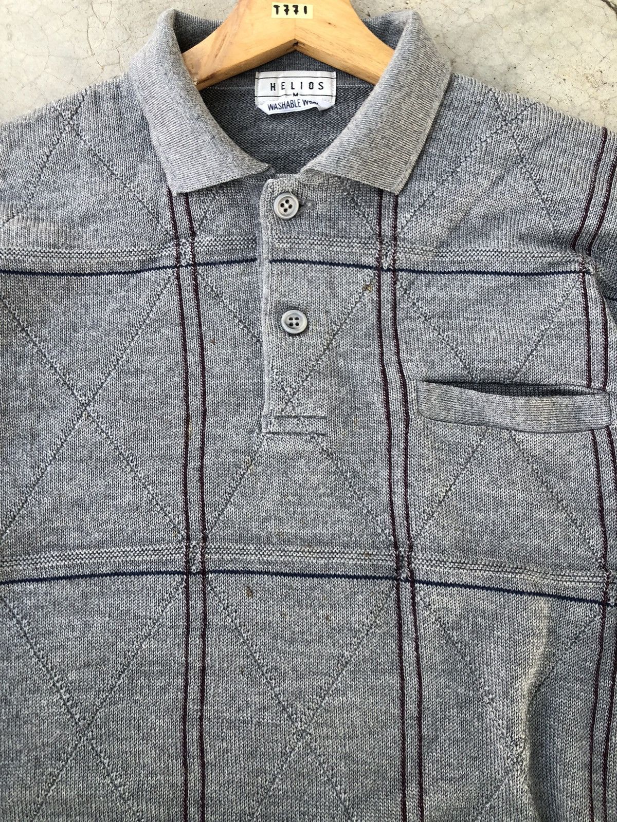 Aran Isles Knitwear × Homespun Knitwear Polo Pattern Knitsweater chackered Jumper With Pocket Size US M / EU 48-50 / 2 - 7 Thumbnail