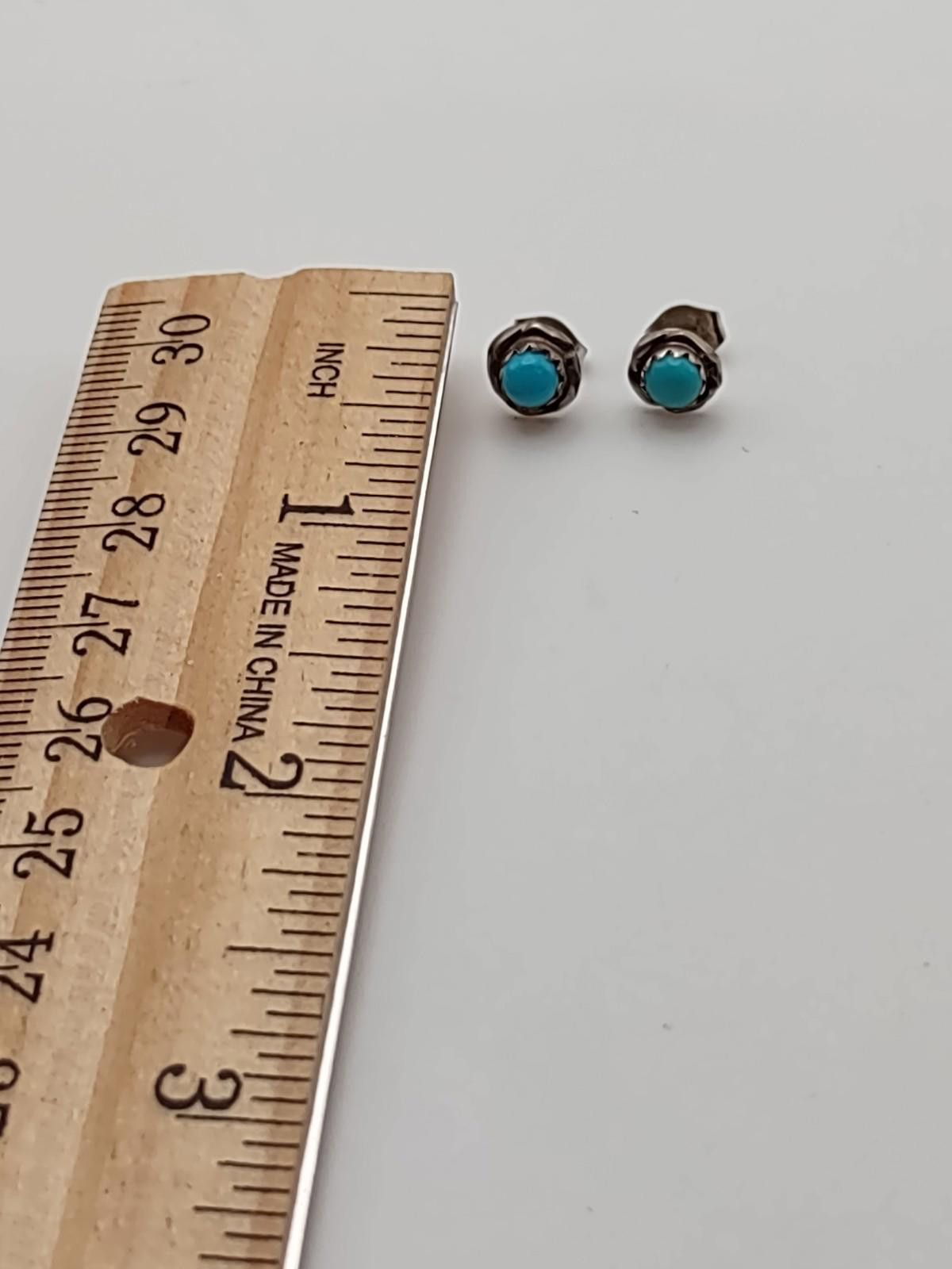 The Unbranded Brand Sterling Silver Turquoise Color Stud Earrings Petite 925 Size ONE SIZE - 3 Thumbnail