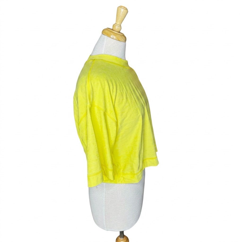 Peloton PELOTON Dreamblend Rolls Sleeve Boxy Cropped Tee 177 LEMON Size S / US 4 / IT 40 - 3 Thumbnail