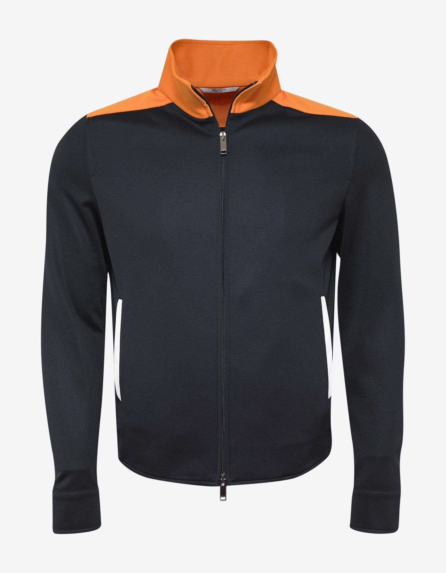 Valentino Valentino Navy Blue Track Jacket with Orange Trim SIZE 46 Size US S / EU 44-46 / 1 - 1 Thumbnail