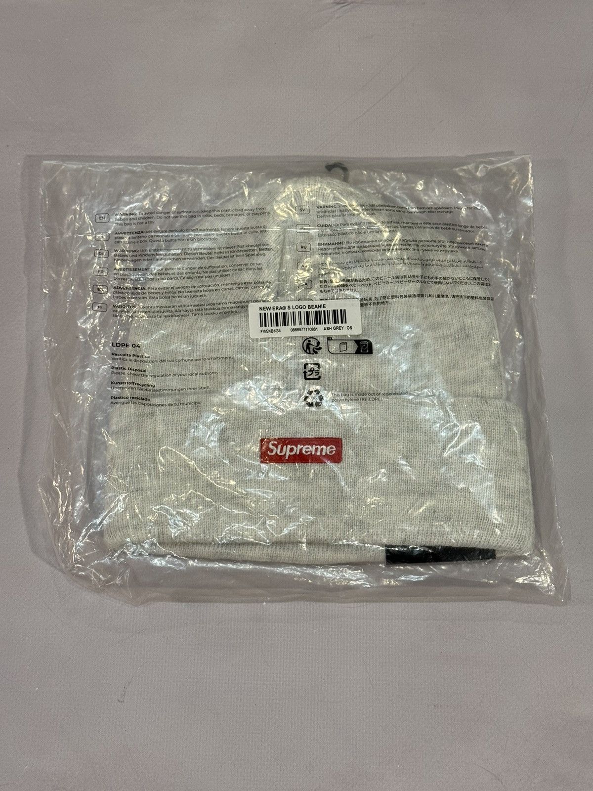 Supreme Fw24 Supreme S Logo Beanie(Grey/OS) Size ONE SIZE - 5 Thumbnail