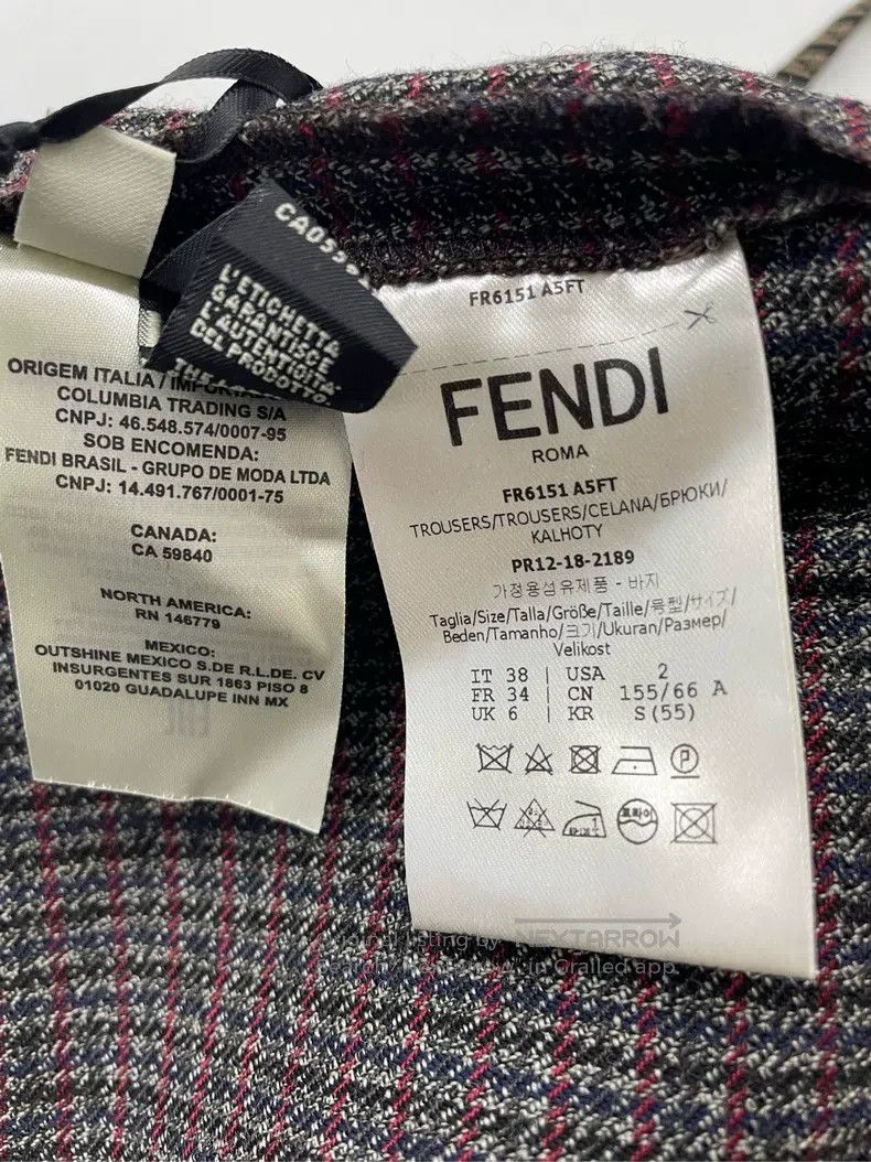Fendi Fendi Monogrammed satin women's pants Size 42" / US 20 - 4 Thumbnail