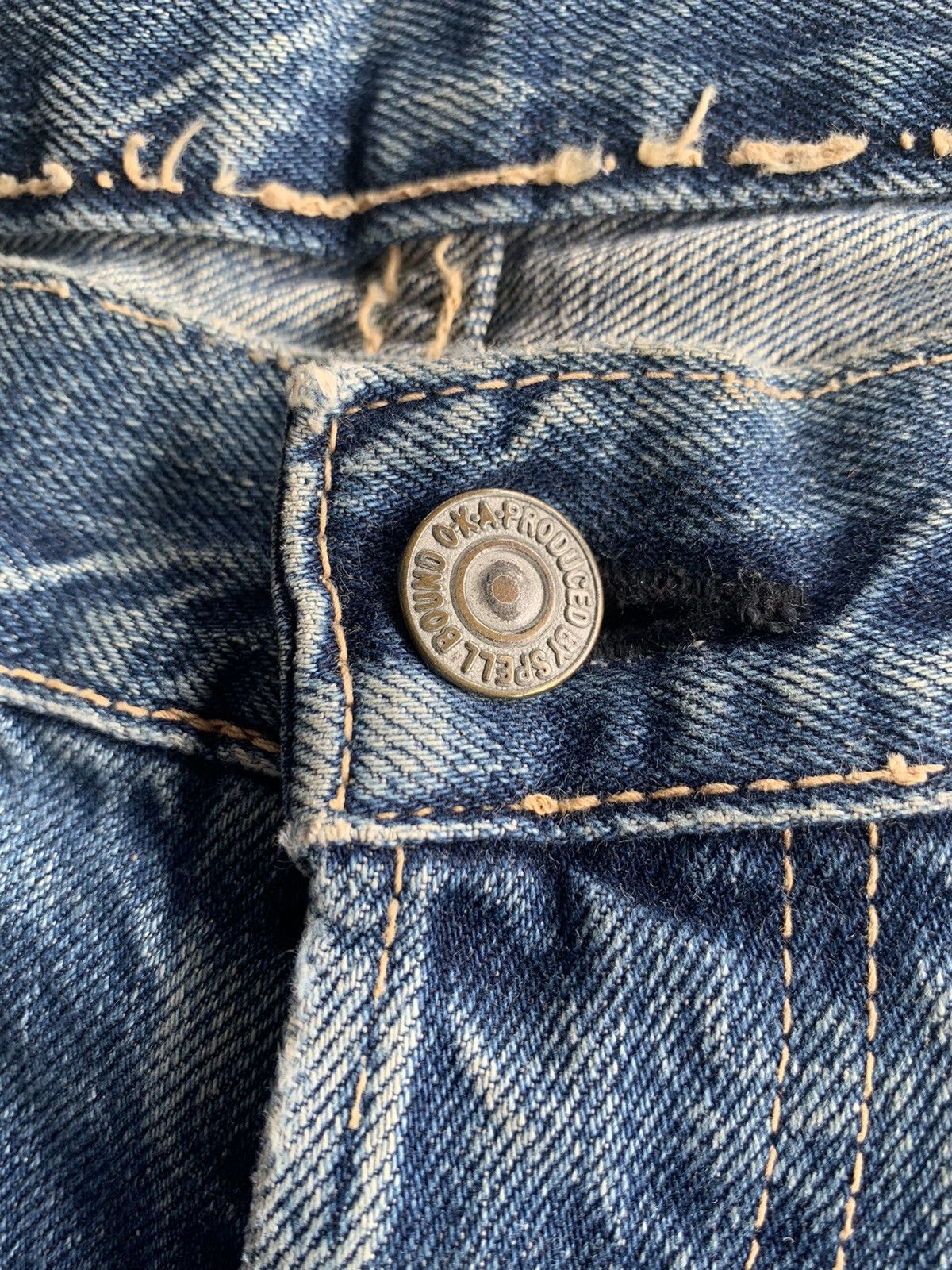 Japanese Brand × Kapital × Vintage SPELLBOUND DOMINGO SELVEDGE BUTTON FLY DISTRESSED DENIM Size US 32 / EU 48 - 16 Thumbnail
