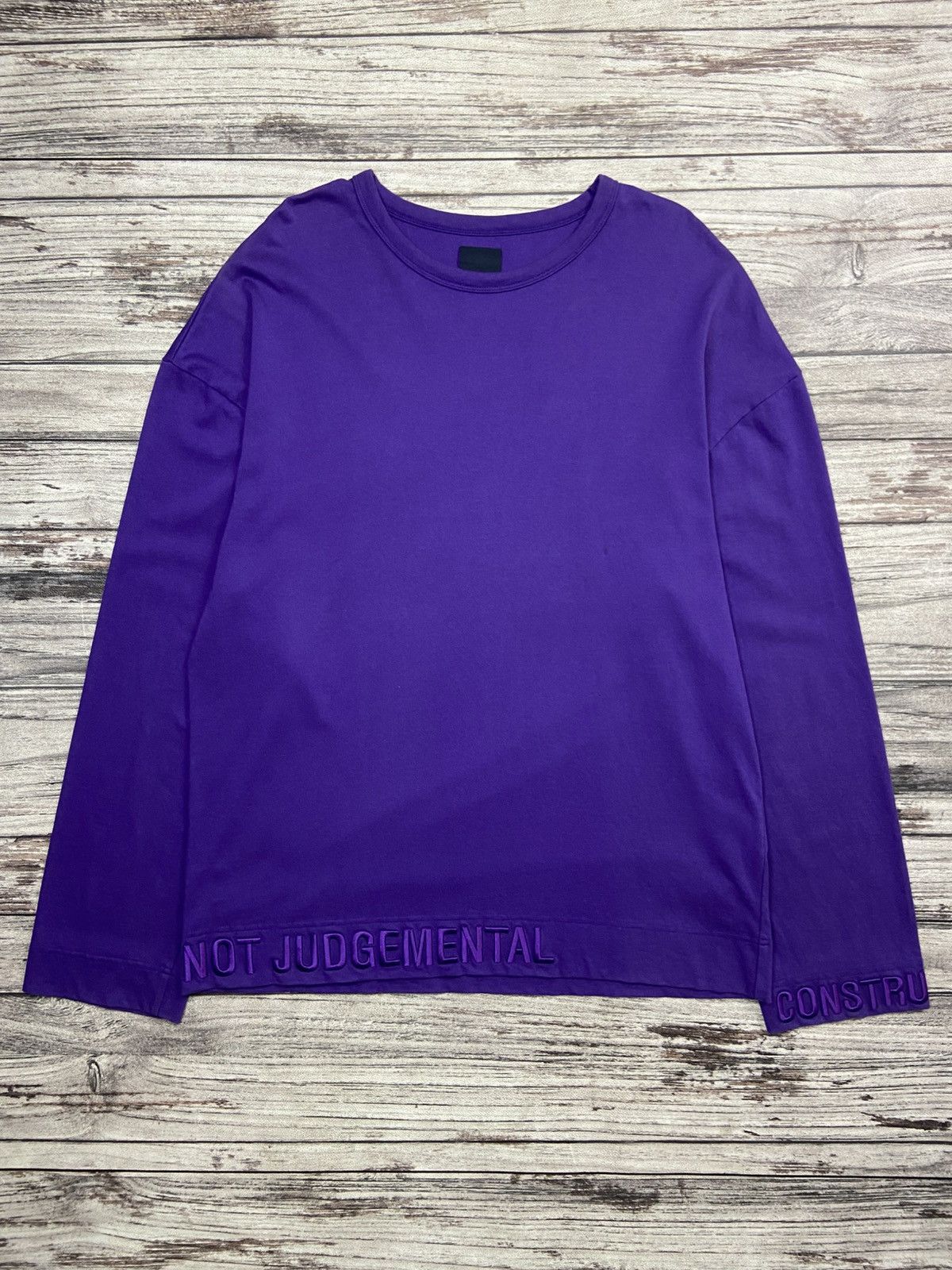 Hyein Seo × JJJJound × Juun.J SS18 Juun.J "Not Judgemental" Purple Embroidered Longsleeve Size US S / EU 44-46 / 1 - 1 Thumbnail