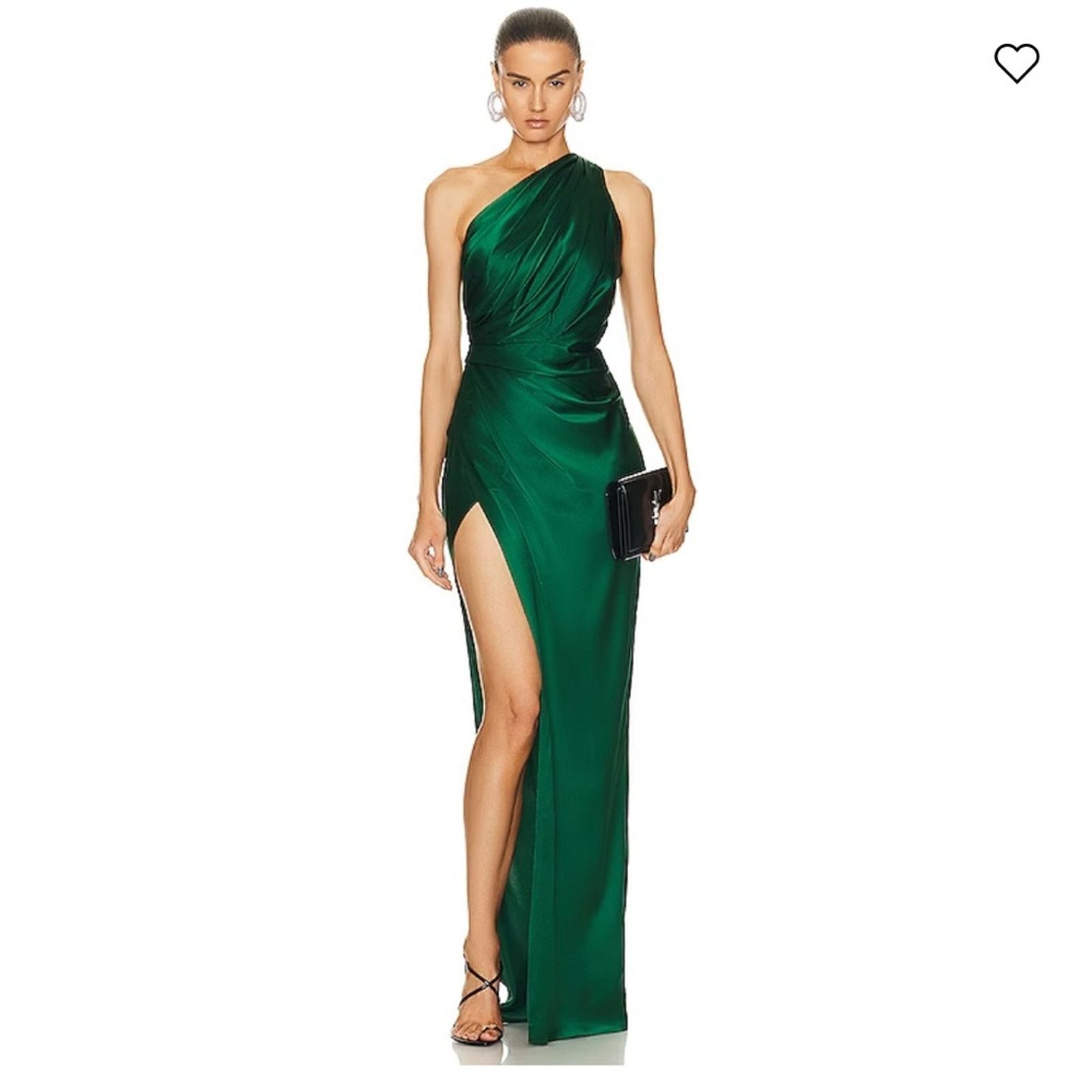 Other THE SEI Asymmetric One Shoulder Drape Silk Gown Pine Green 4 Size S / US 4 / IT 40 - 1 Thumbnail