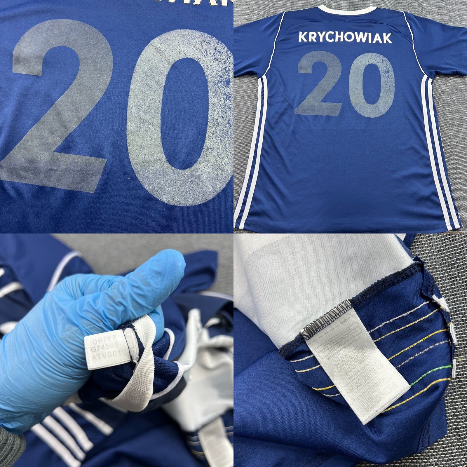 Adidas West Bromwich Albion adidas 2017-2018 Home Jersey Krychowiak #20 Adult Football Shirt XL Blue Quick Dry Mens Size US XL / EU 56 / 4 - 9 Thumbnail