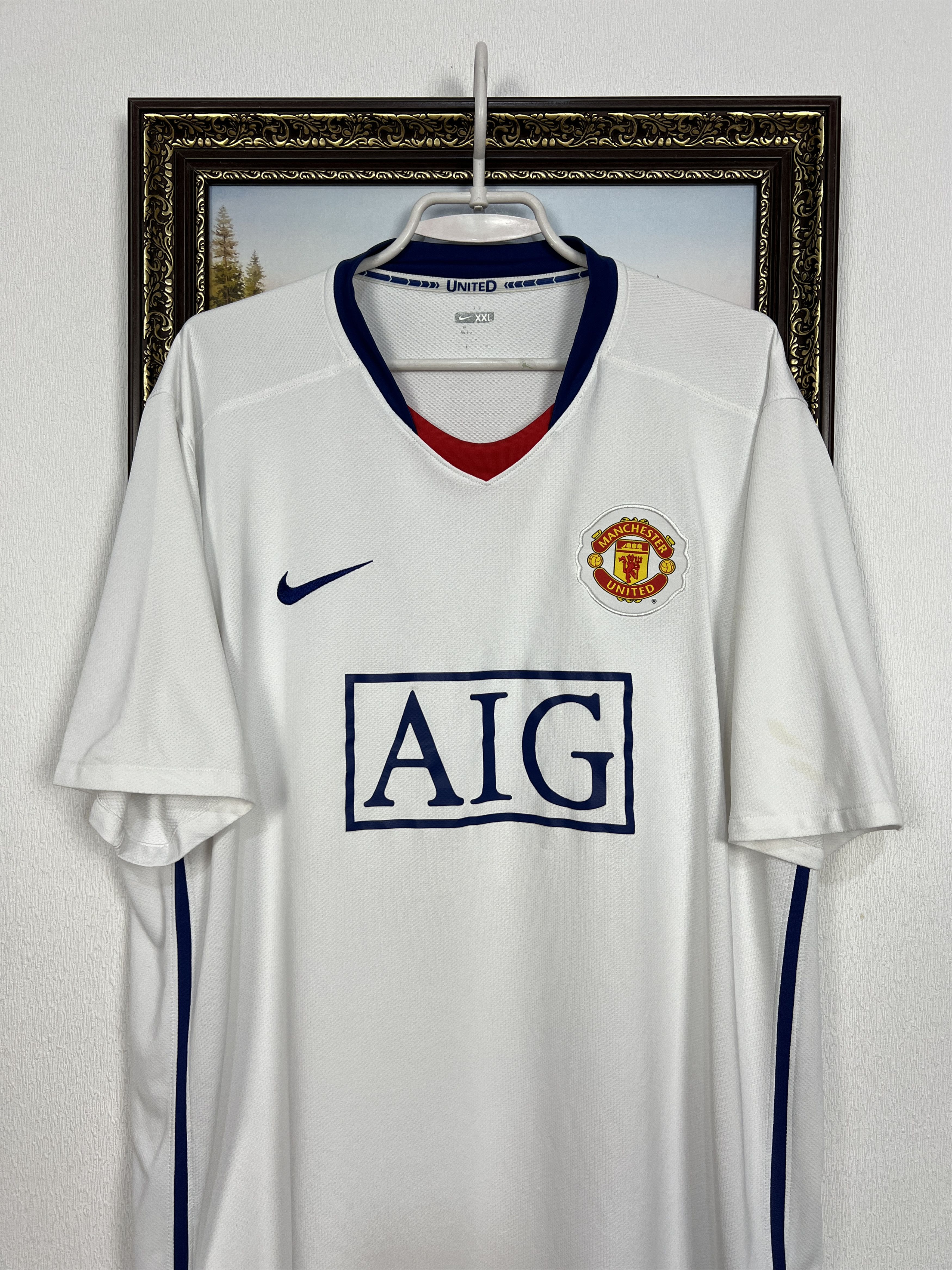 Nike Manchester United Away football shirt 2008 Soccer Nike AIG Size US XXL / EU 58 / 5 - 2 Thumbnail