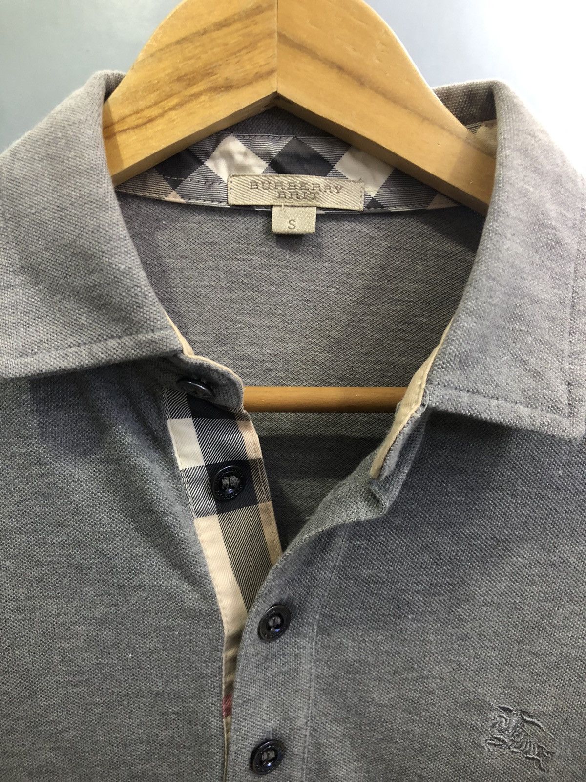Burberry Burberry Brit Grey Check Trim Polo Shirt Size S Size US S / EU 44-46 / 1 - 5 Thumbnail