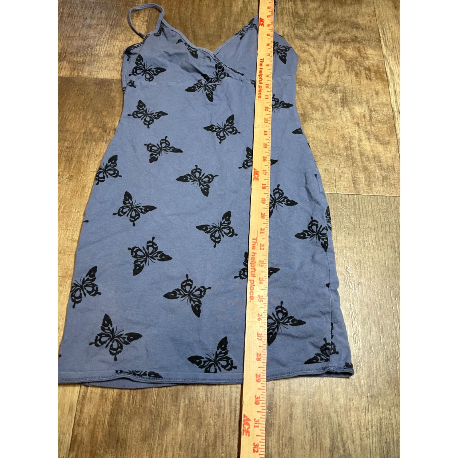 Vintage Wild Fable Top Womens Medium M Blue Butterfly Pattern Size M / US 6-8 / IT 42-44 - 2 Thumbnail