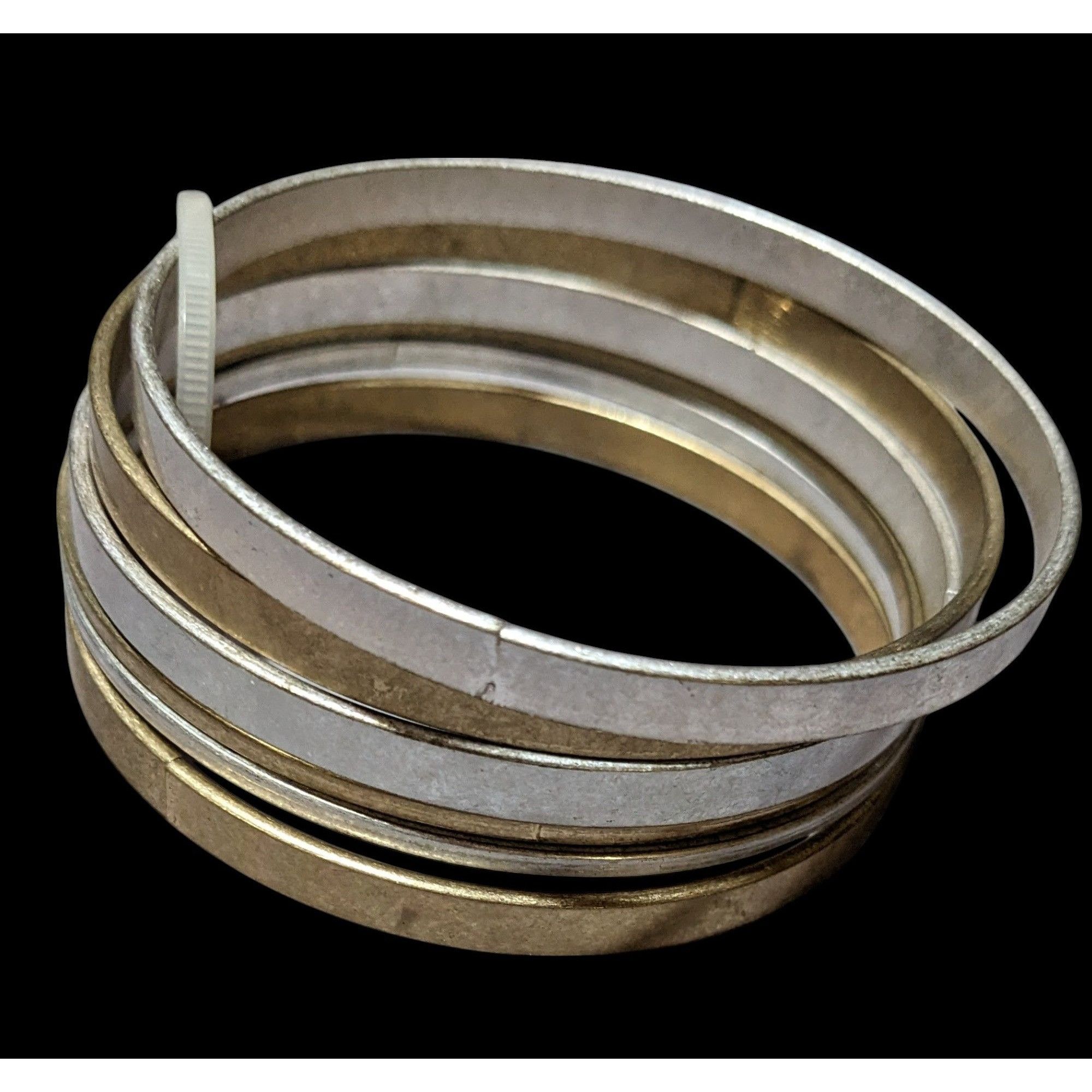 Other Silver And Gold Tone Metal Bangle Bracelet Set (6) Size ONE SIZE - 4 Thumbnail