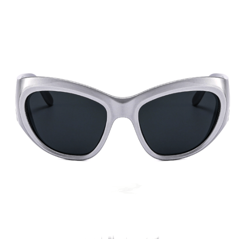 Vintage Punk Silver Black Cat Eye Aviation Sunglasses Cyber Rave Size ONE SIZE - 3 Thumbnail