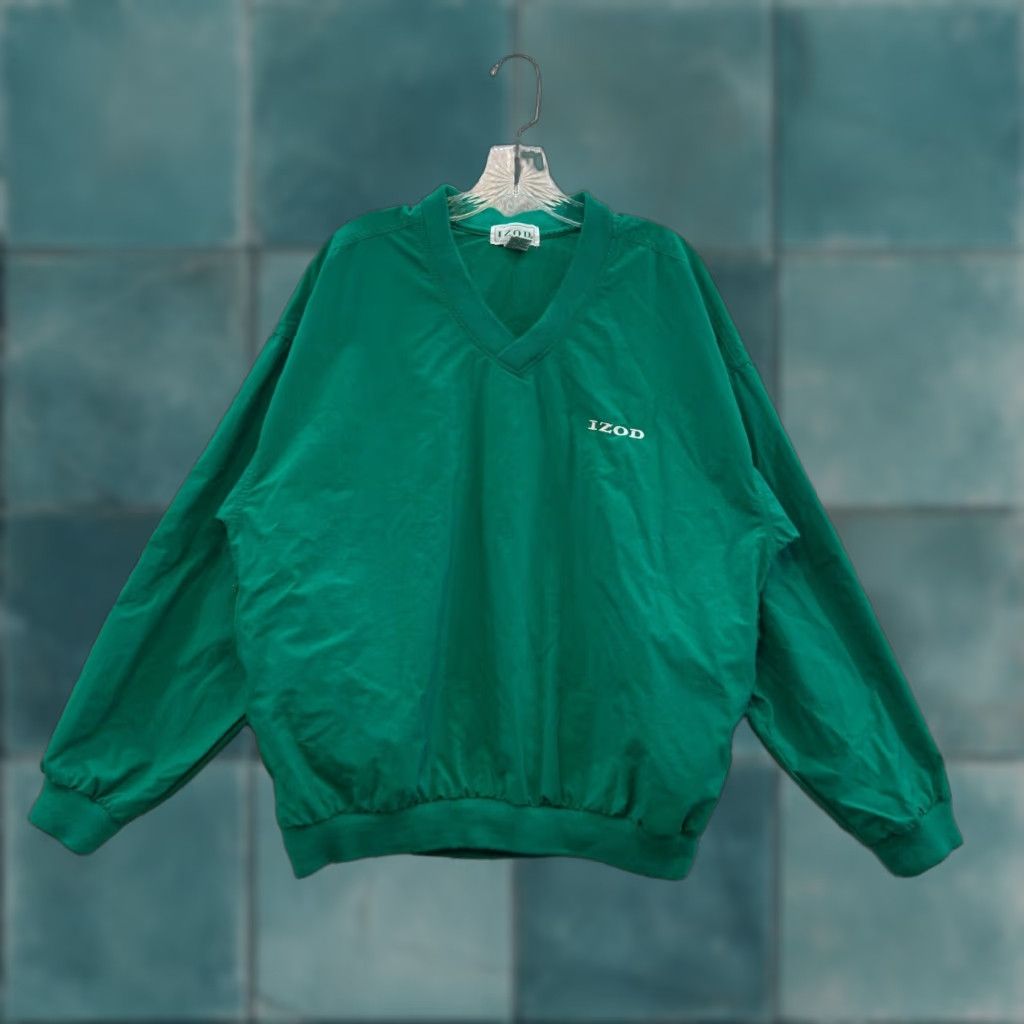 Izod VINTAGE IZOD Sweatshirt Sweater Green Medium Mens 90s Windbreaker Tennis Golf Mens Size US M / EU 48-50 / 2 - 1 Thumbnail