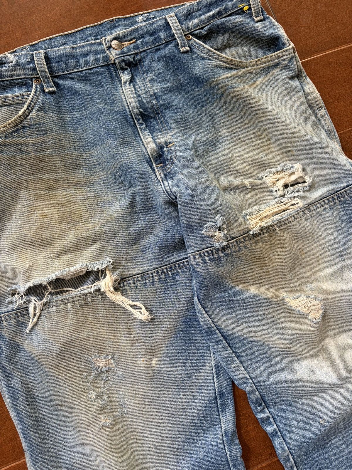 Dickies Vintage Faded Thrashed Dickies Double Knee Denim Blue Jeans Size US 36 / EU 52 - 2 Thumbnail